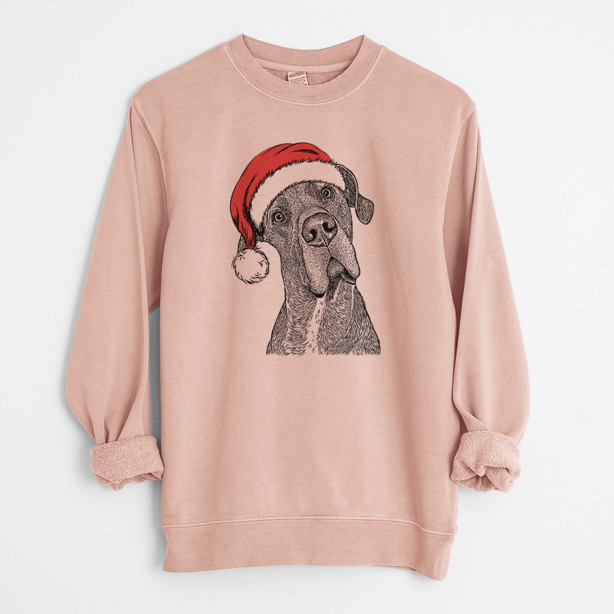 Santa River the Great Dane - Unisex Pigment Dyed Crew Sweatshirt