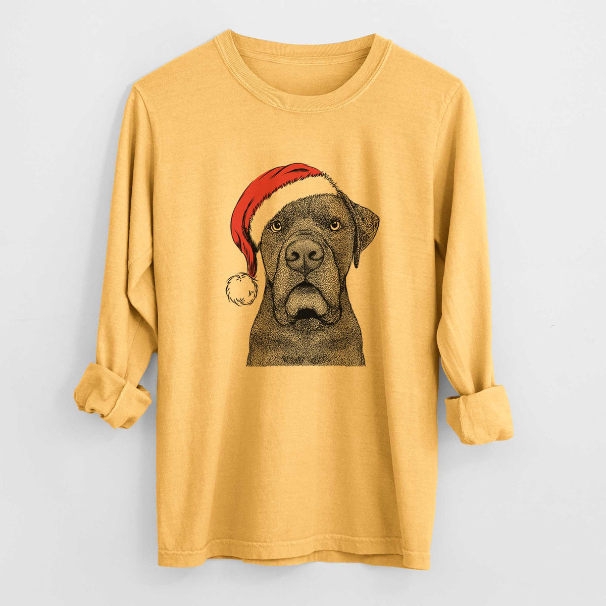 Santa Rocco the Cane Corso - Men's Heavyweight 100% Cotton Long Sleeve