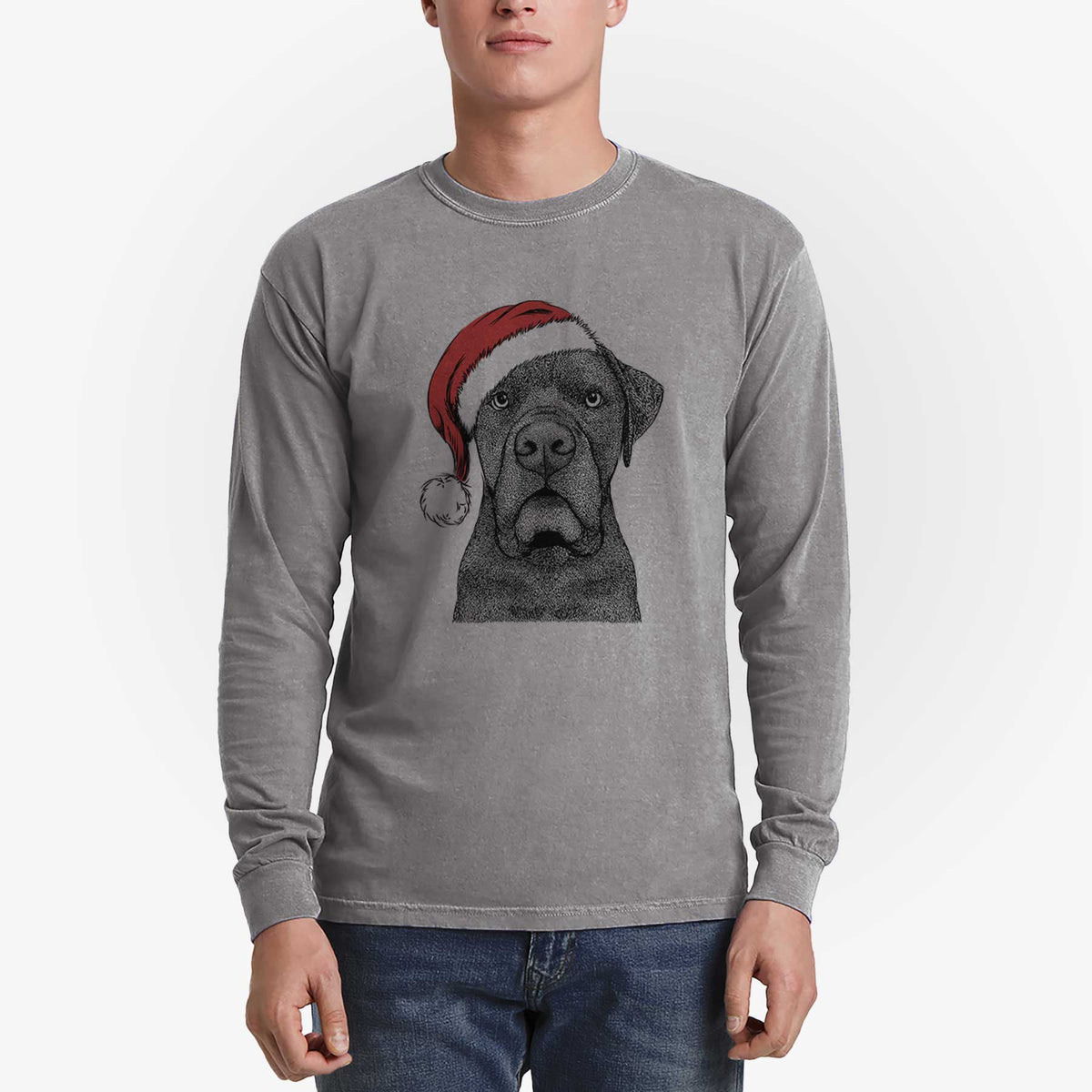 Santa Rocco the Cane Corso - Men's Heavyweight 100% Cotton Long Sleeve