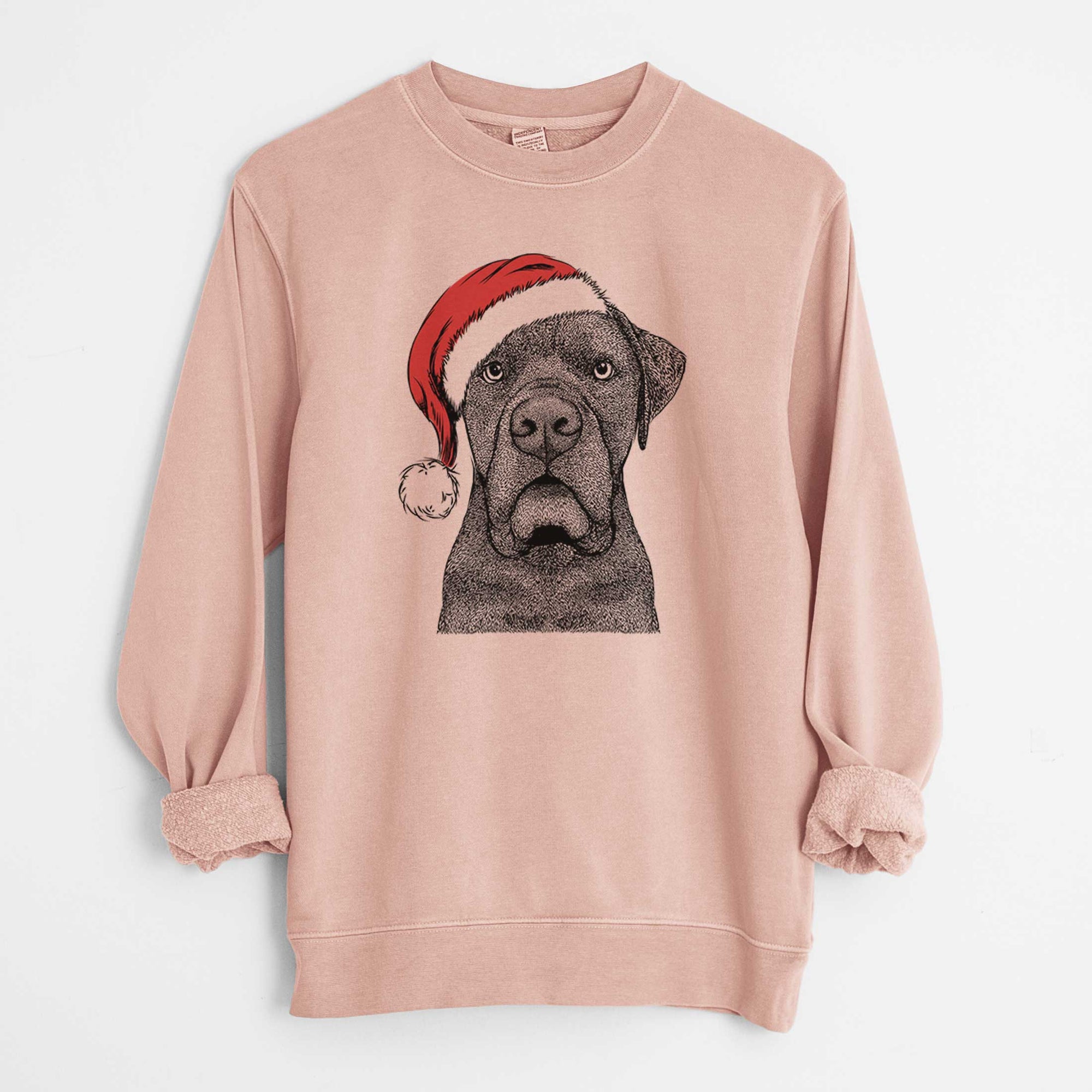 Santa Rocco the Cane Corso - Unisex Pigment Dyed Crew Sweatshirt