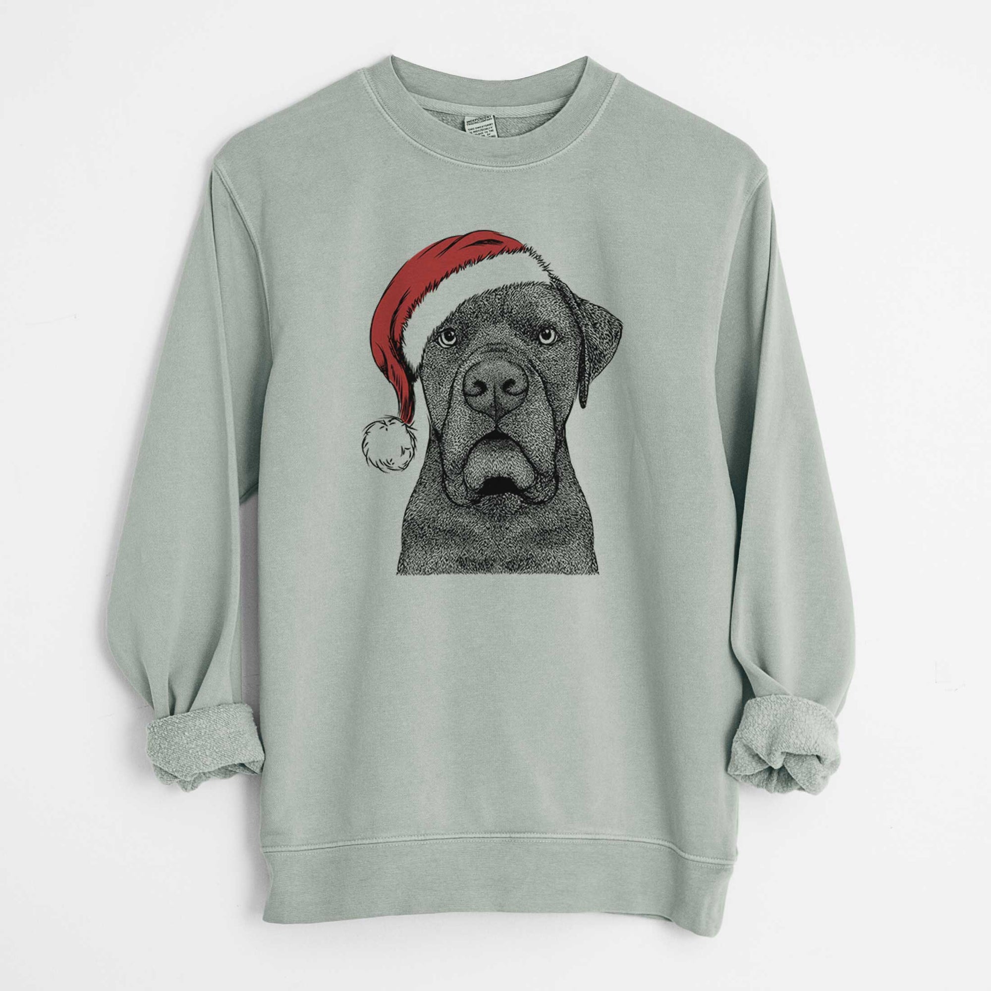 Santa Rocco the Cane Corso - Unisex Pigment Dyed Crew Sweatshirt