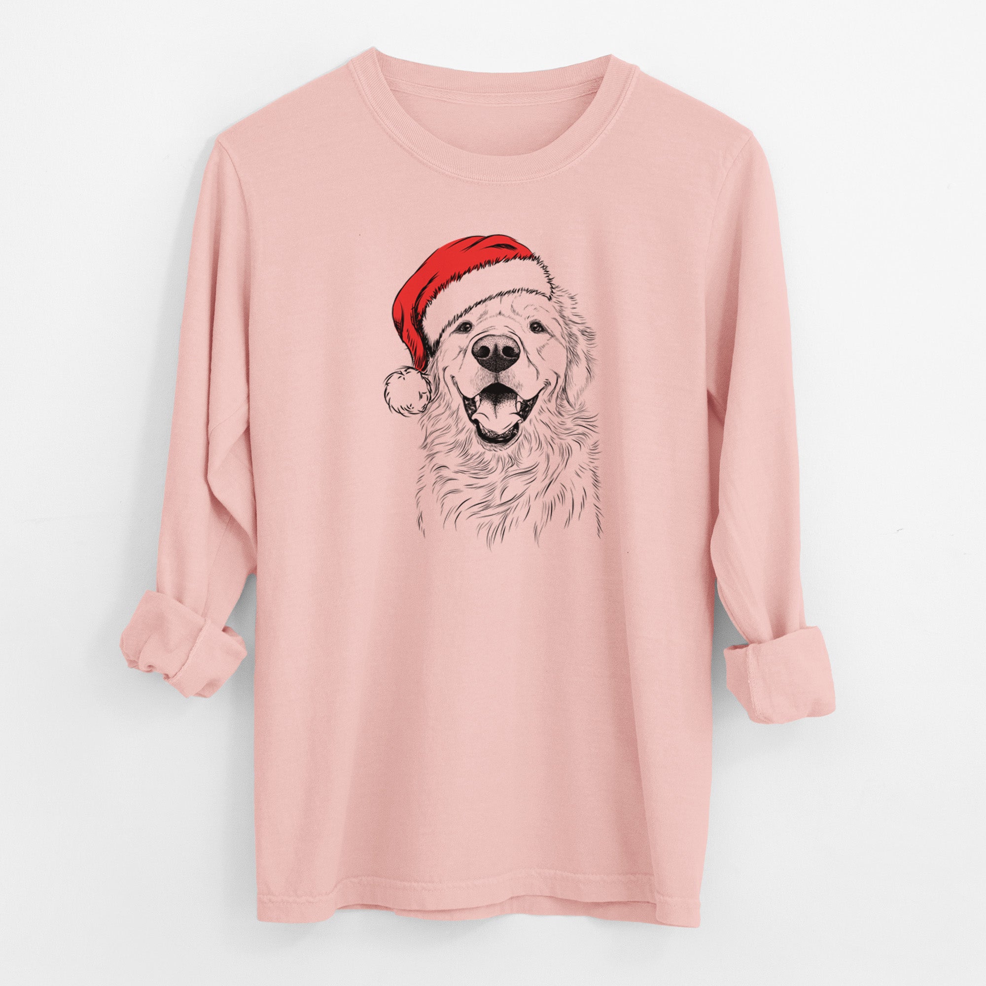 Santa Roger the Golden Retriever - Men's Heavyweight 100% Cotton Long Sleeve