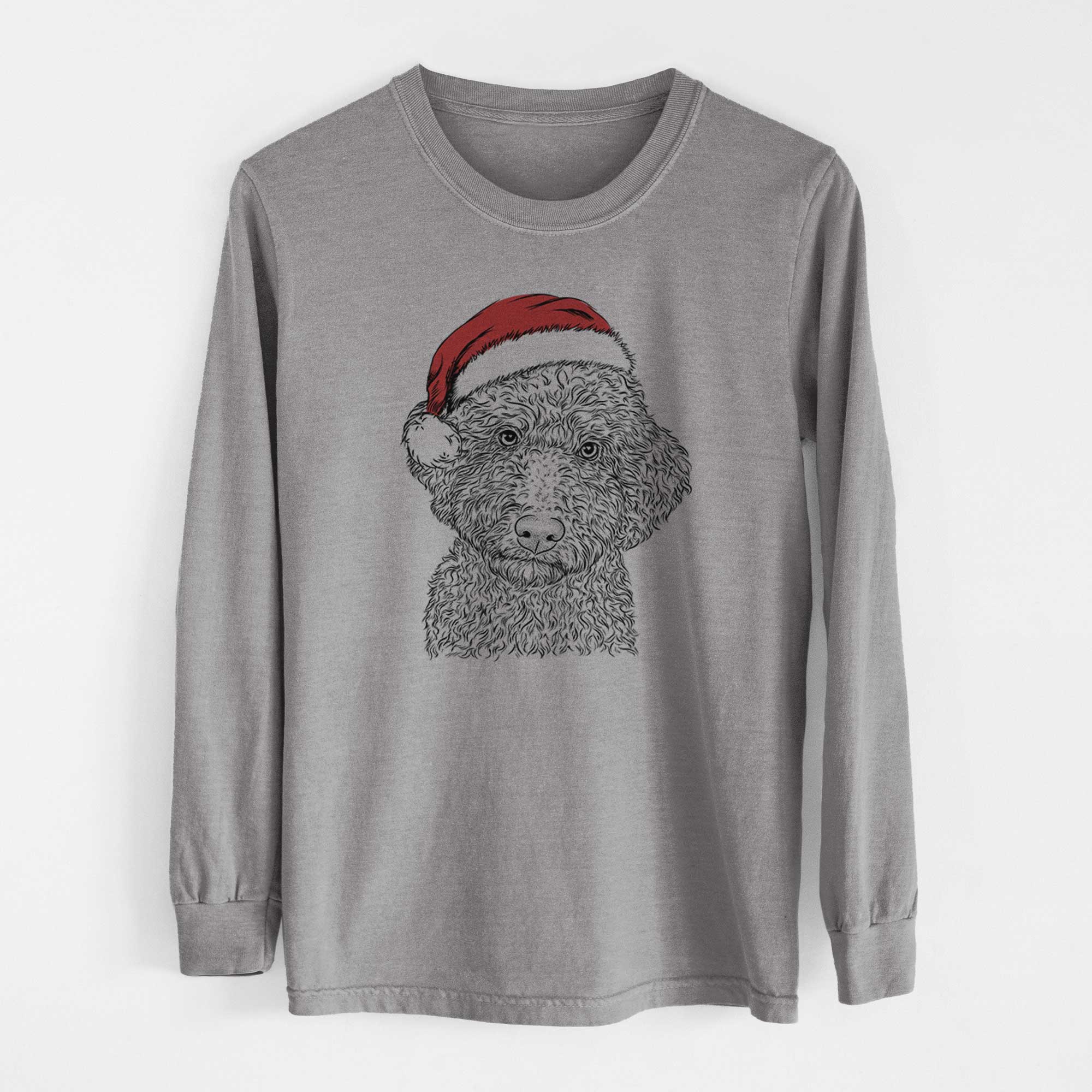 Santa Ross the Lagotto Romagnolo - Men's Heavyweight 100% Cotton Long Sleeve