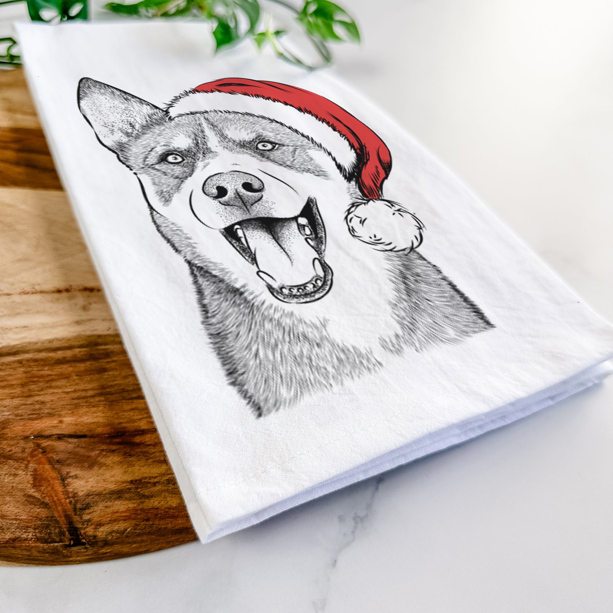 Roux the Siberian Husky Tea Towel