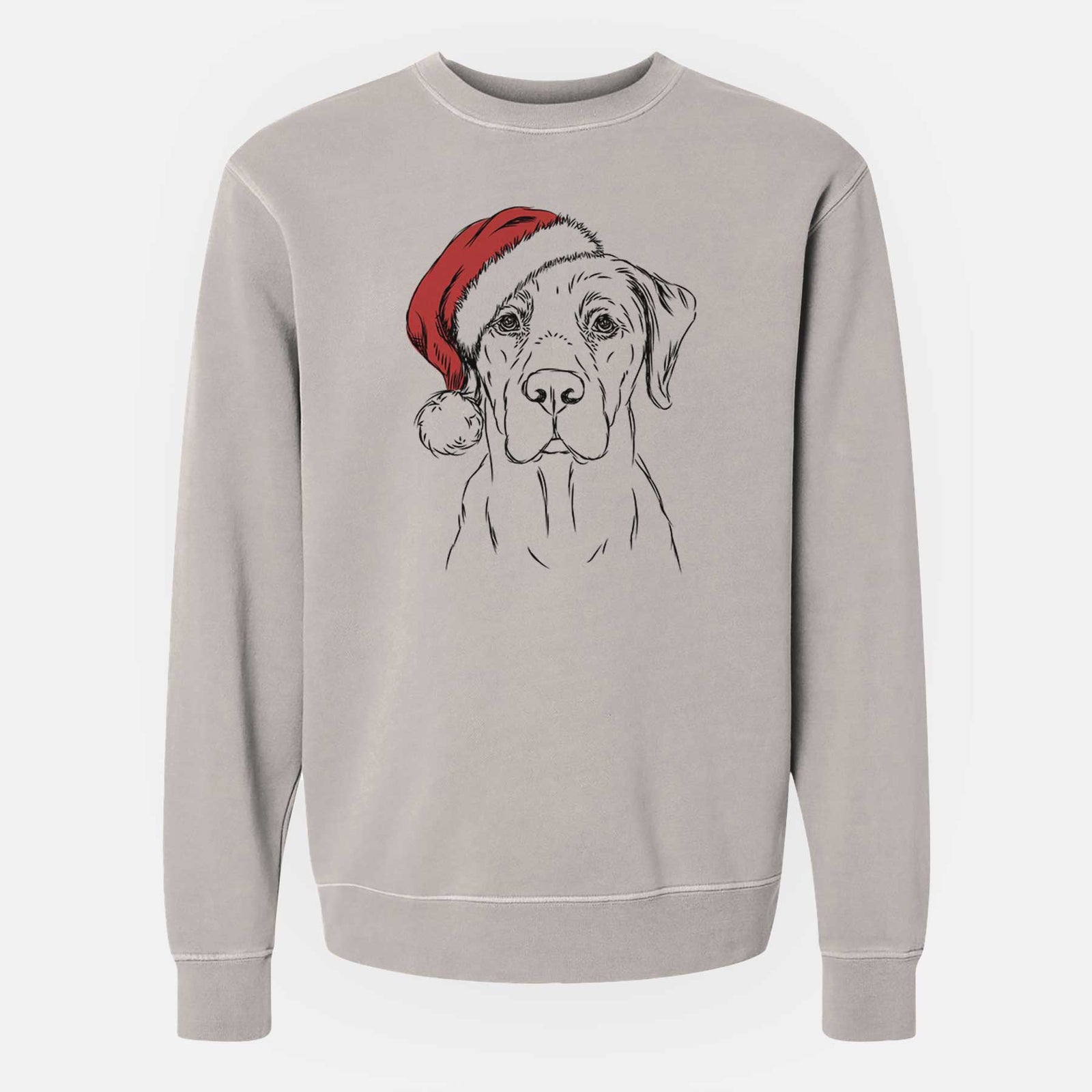 Santa Rowdy the Labrador Retriever - Unisex Pigment Dyed Crew Sweatshirt