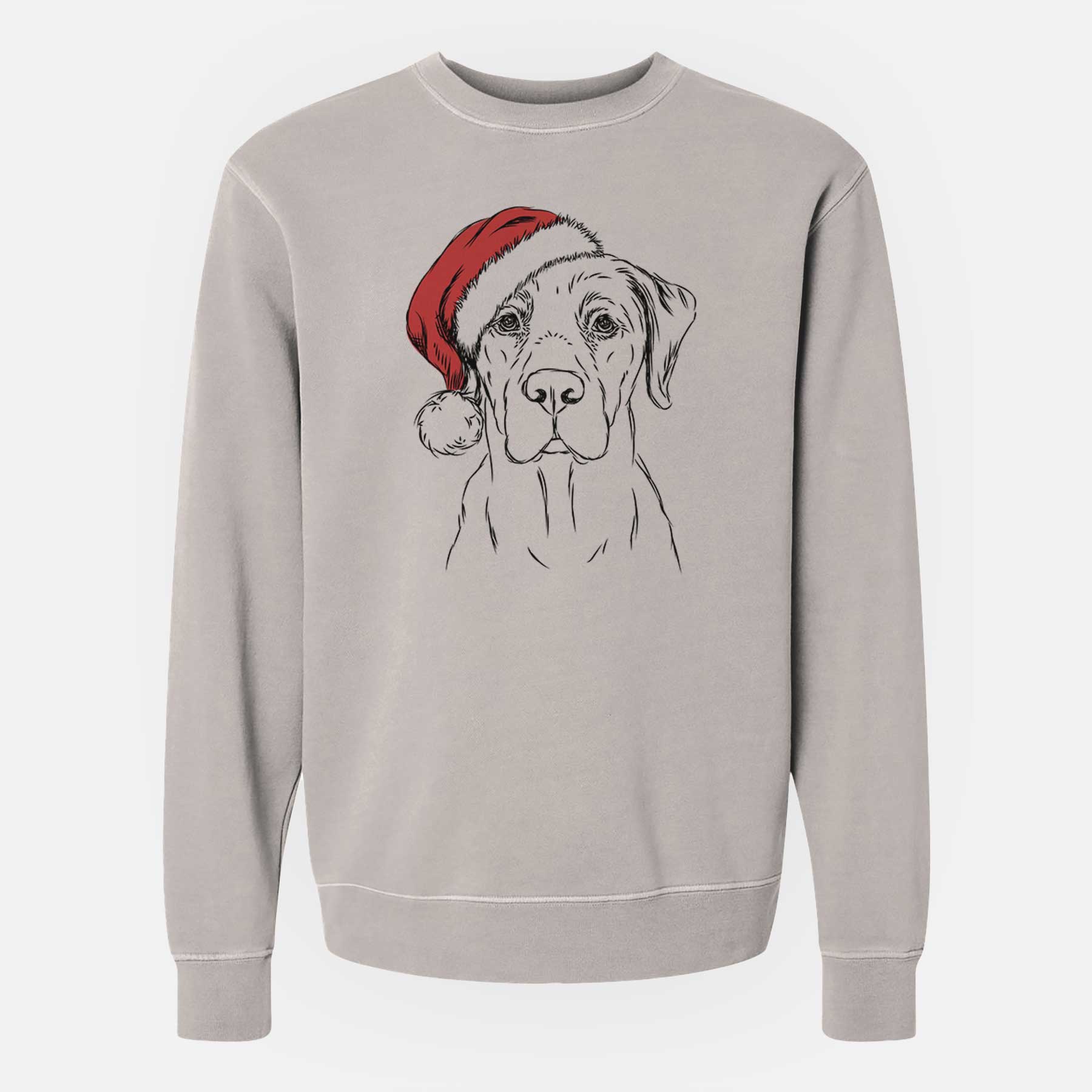 Santa Rowdy the Labrador Retriever - Unisex Pigment Dyed Crew Sweatshirt
