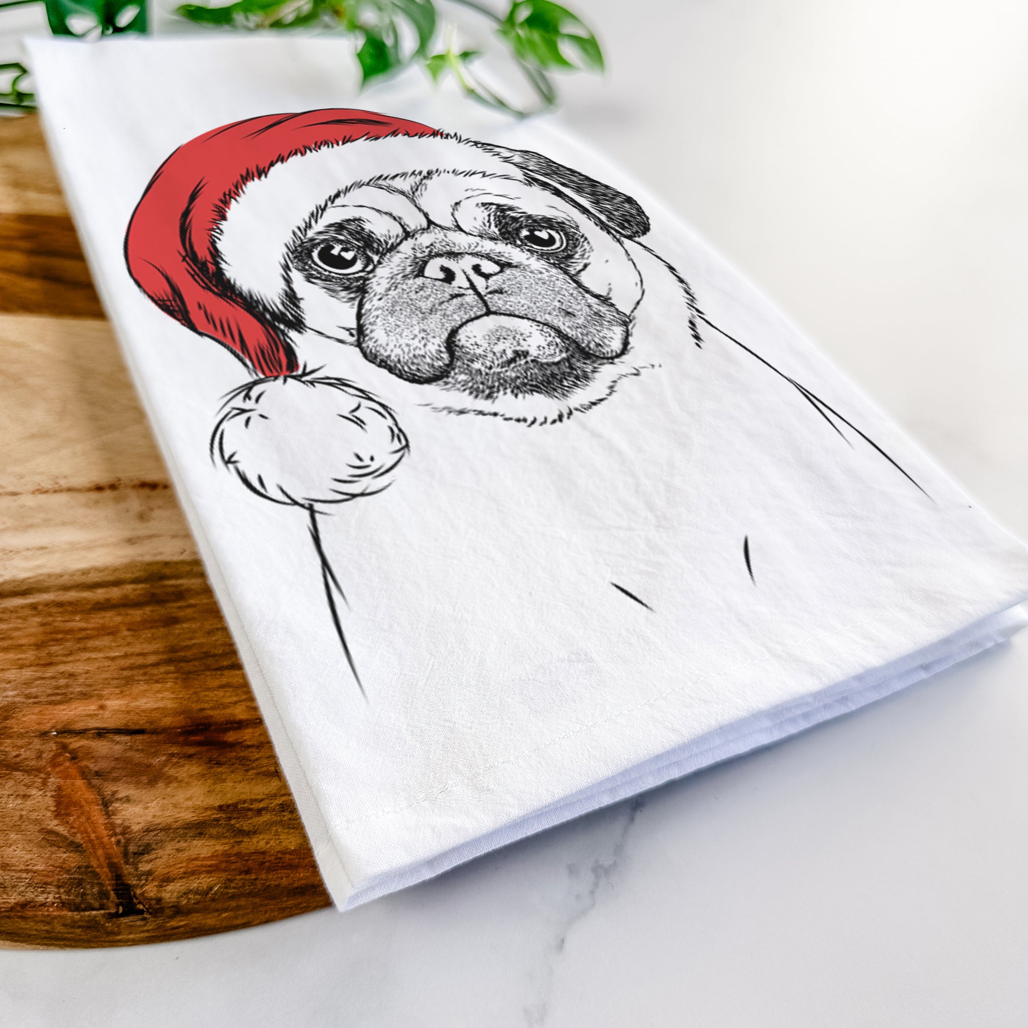 Ruby the Pug Tea Towel