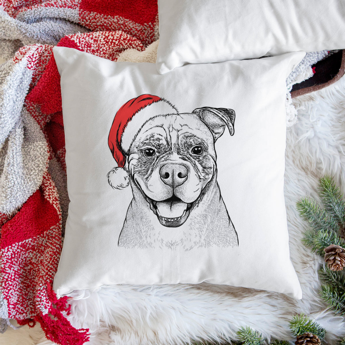 Rufus the American Bulldog - Throw Pillow Cover