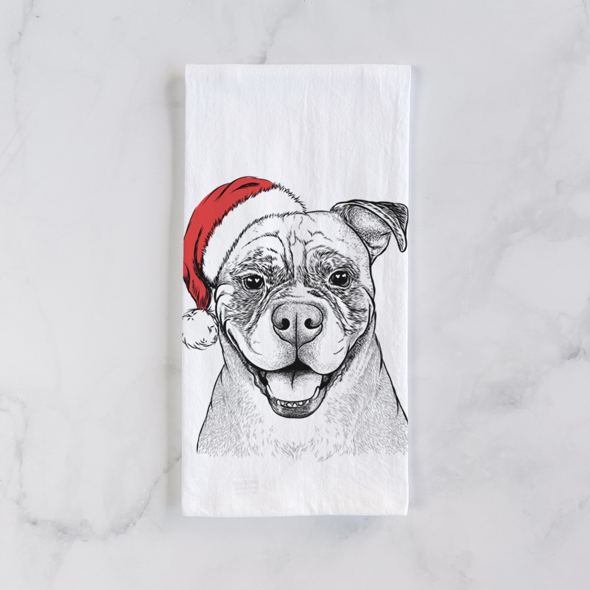 Rufus the American Bulldog Tea Towel