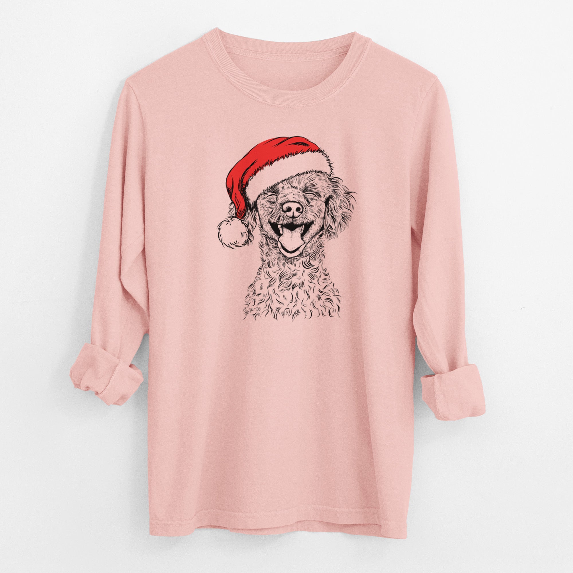 Santa Rusty the Toy Poodle - Men's Heavyweight 100% Cotton Long Sleeve