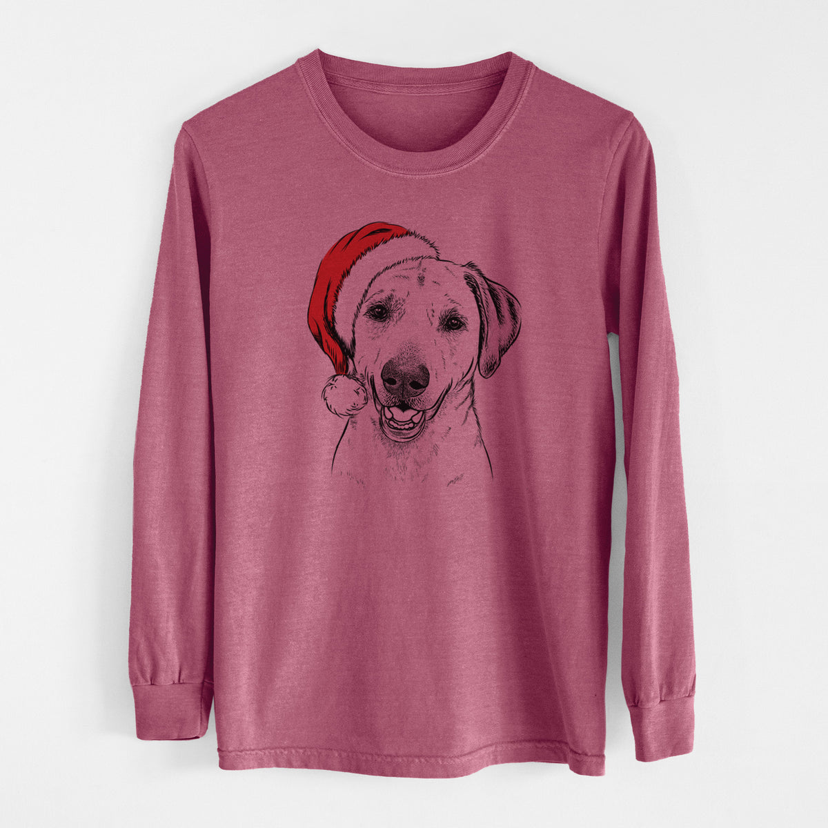 Santa Rusty the Labrador Retriever - Men&#39;s Heavyweight 100% Cotton Long Sleeve