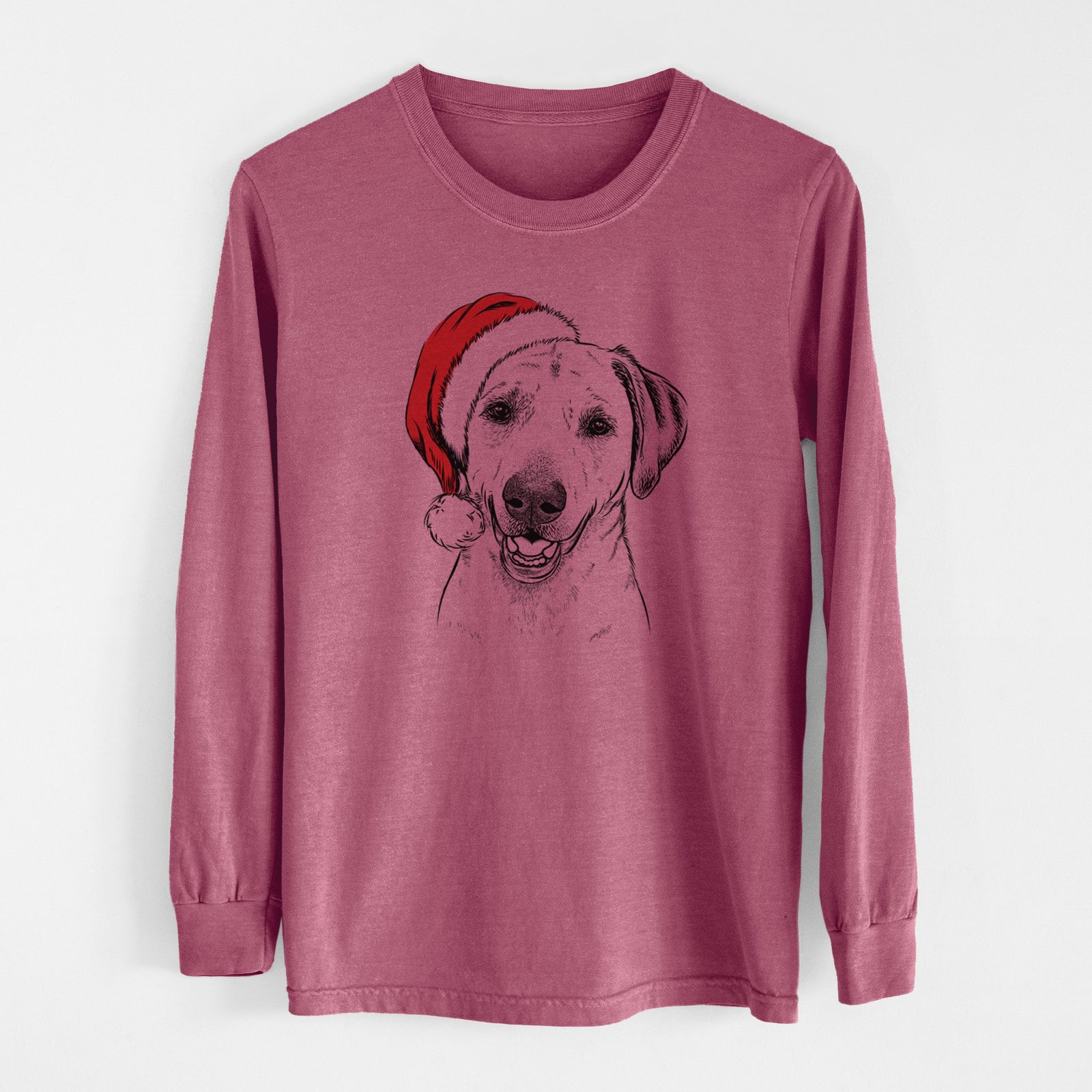 Santa Rusty the Labrador Retriever - Men's Heavyweight 100% Cotton Long Sleeve