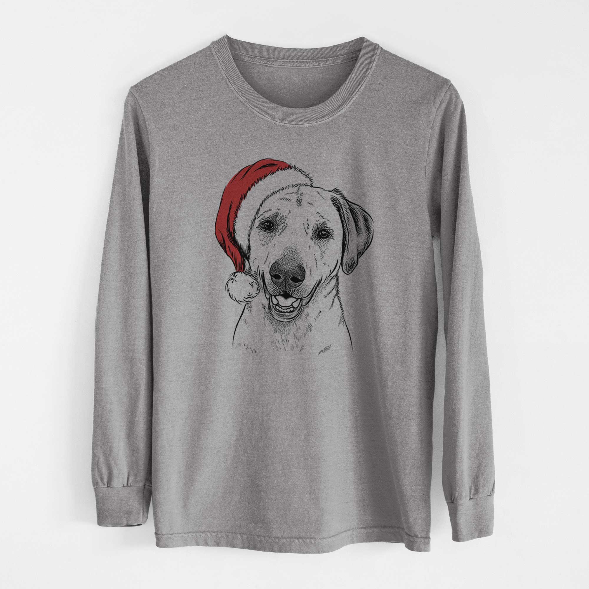 Santa Rusty the Labrador Retriever - Men's Heavyweight 100% Cotton Long Sleeve