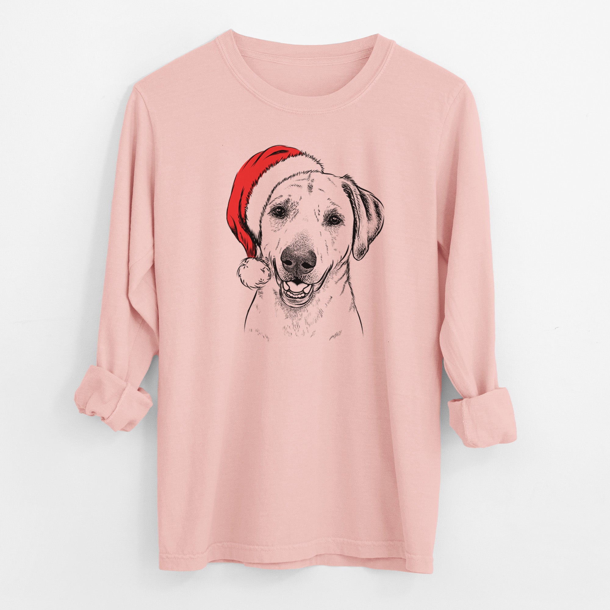 Santa Rusty the Labrador Retriever - Men's Heavyweight 100% Cotton Long Sleeve