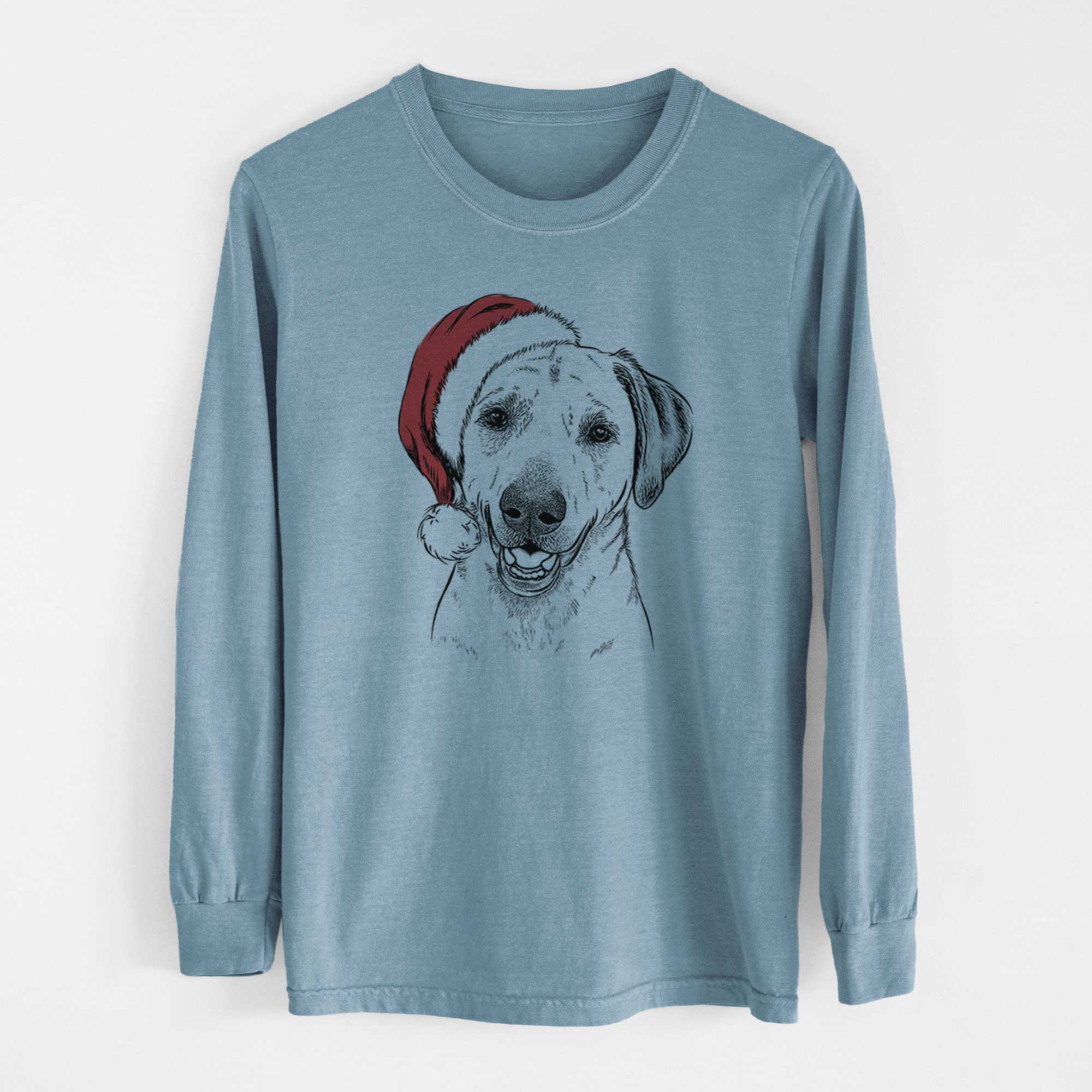 Santa Rusty the Labrador Retriever - Men's Heavyweight 100% Cotton Long Sleeve