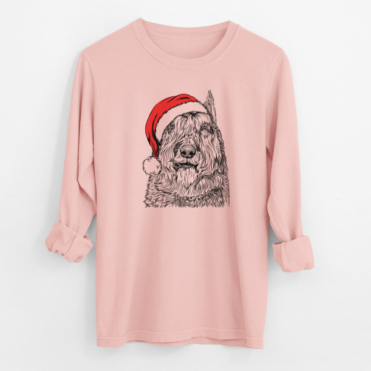 Santa Sabre the Bouvier Des Flandres - Men's Heavyweight 100% Cotton Long Sleeve