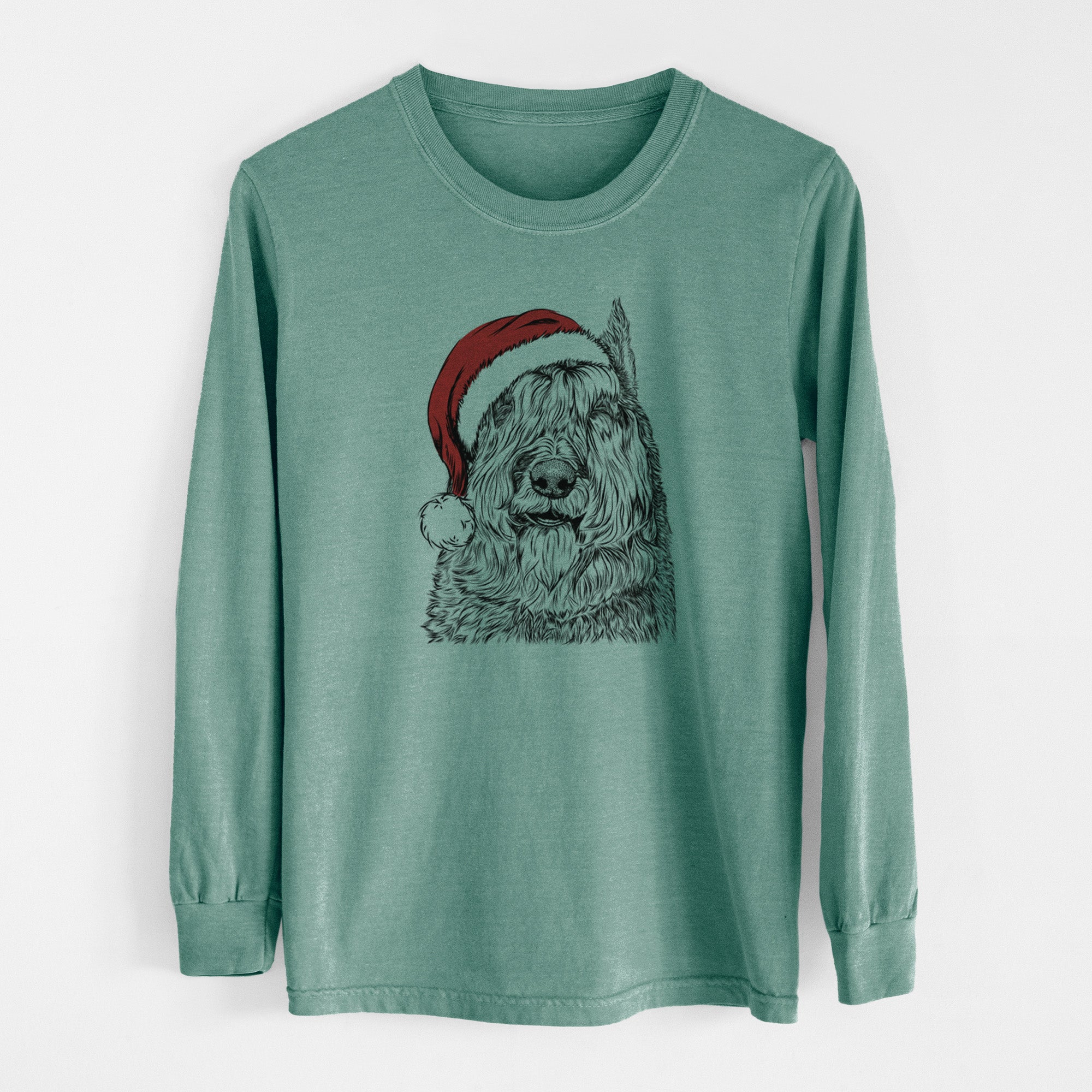 Santa Sabre the Bouvier Des Flandres - Men's Heavyweight 100% Cotton Long Sleeve