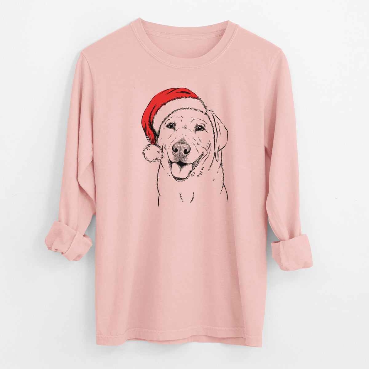 Santa Sanford the Labrador Retriever - Men's Heavyweight 100% Cotton Long Sleeve