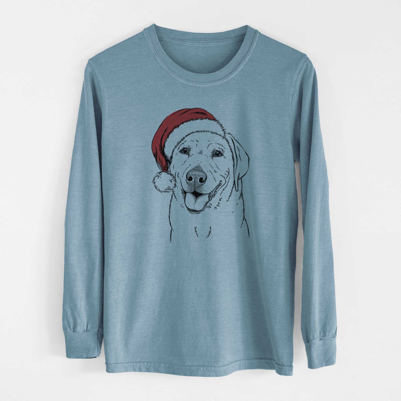 Santa Sanford the Labrador Retriever - Men's Heavyweight 100% Cotton Long Sleeve