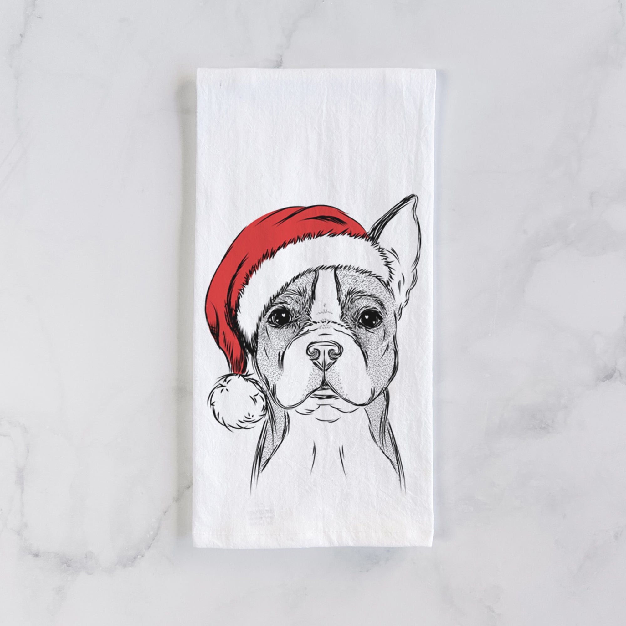 Scout the Boston Terrier Tea Towel