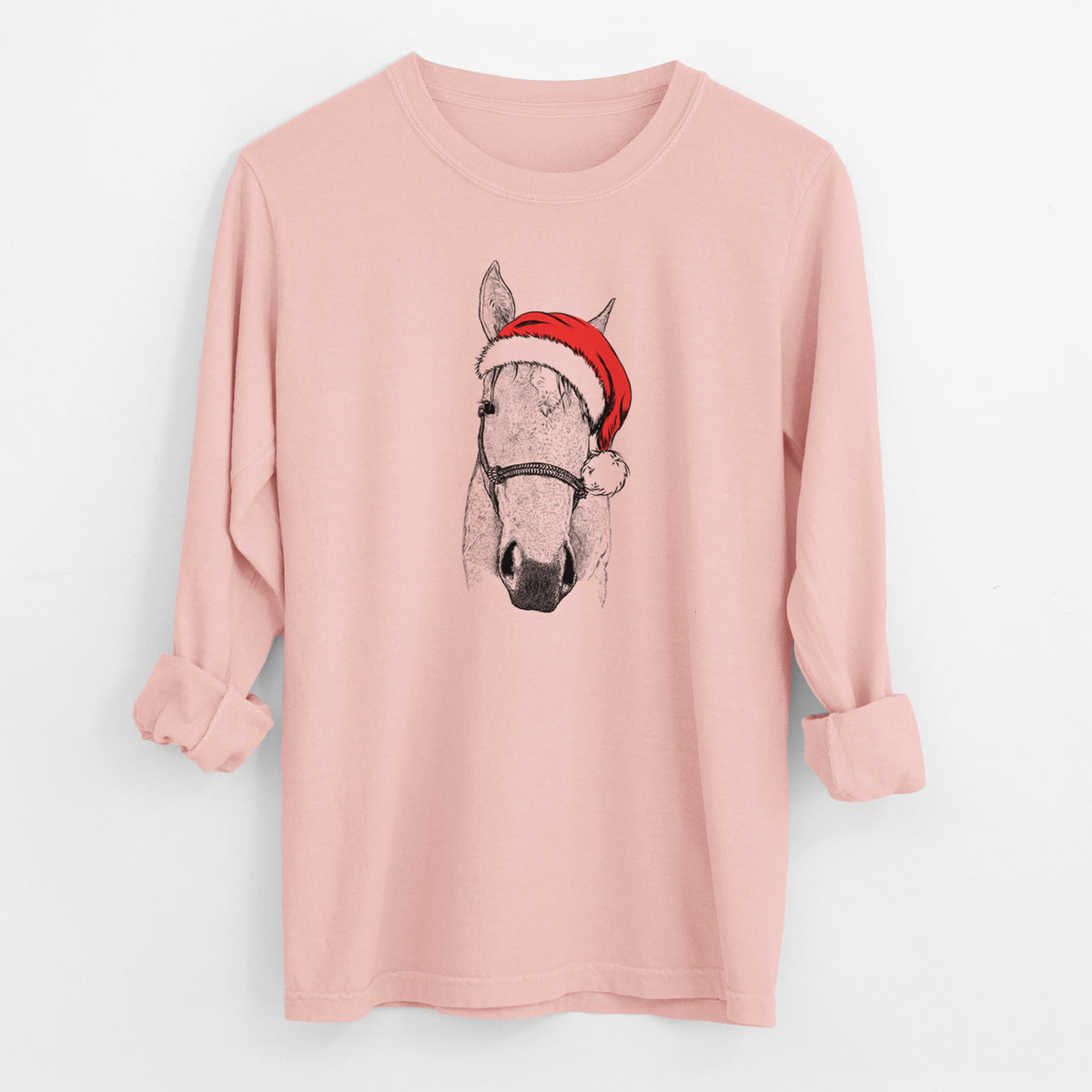 Santa SeaBee the Quarter Horse - Men's Heavyweight 100% Cotton Long Sleeve