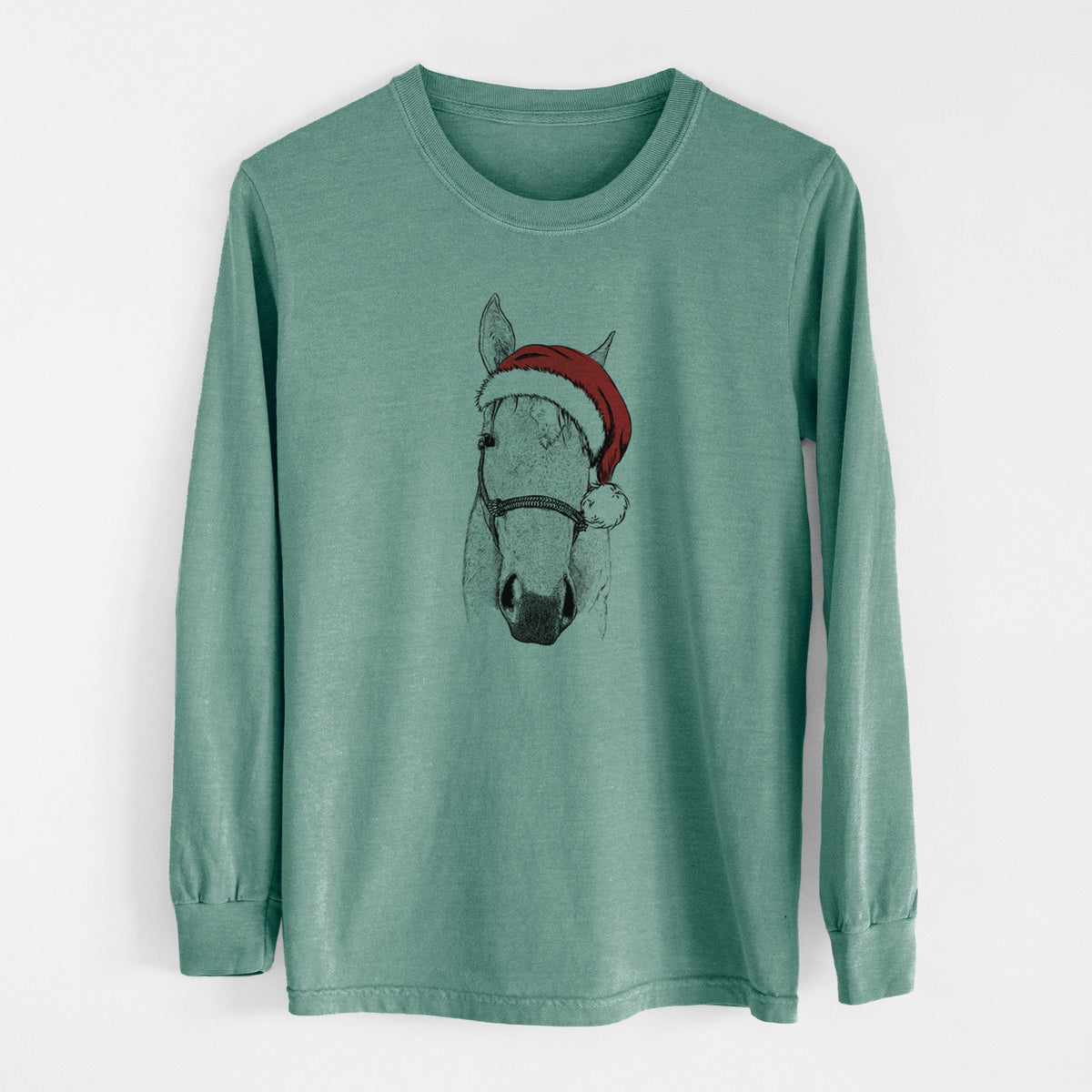 Santa SeaBee the Quarter Horse - Men's Heavyweight 100% Cotton Long Sleeve