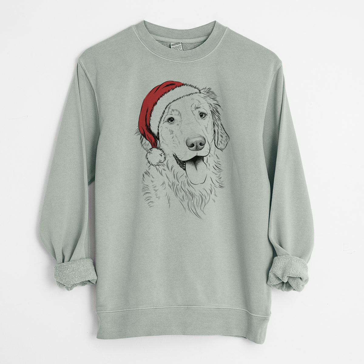 Santa Semba the Golden Retriever - Unisex Pigment Dyed Crew Sweatshirt