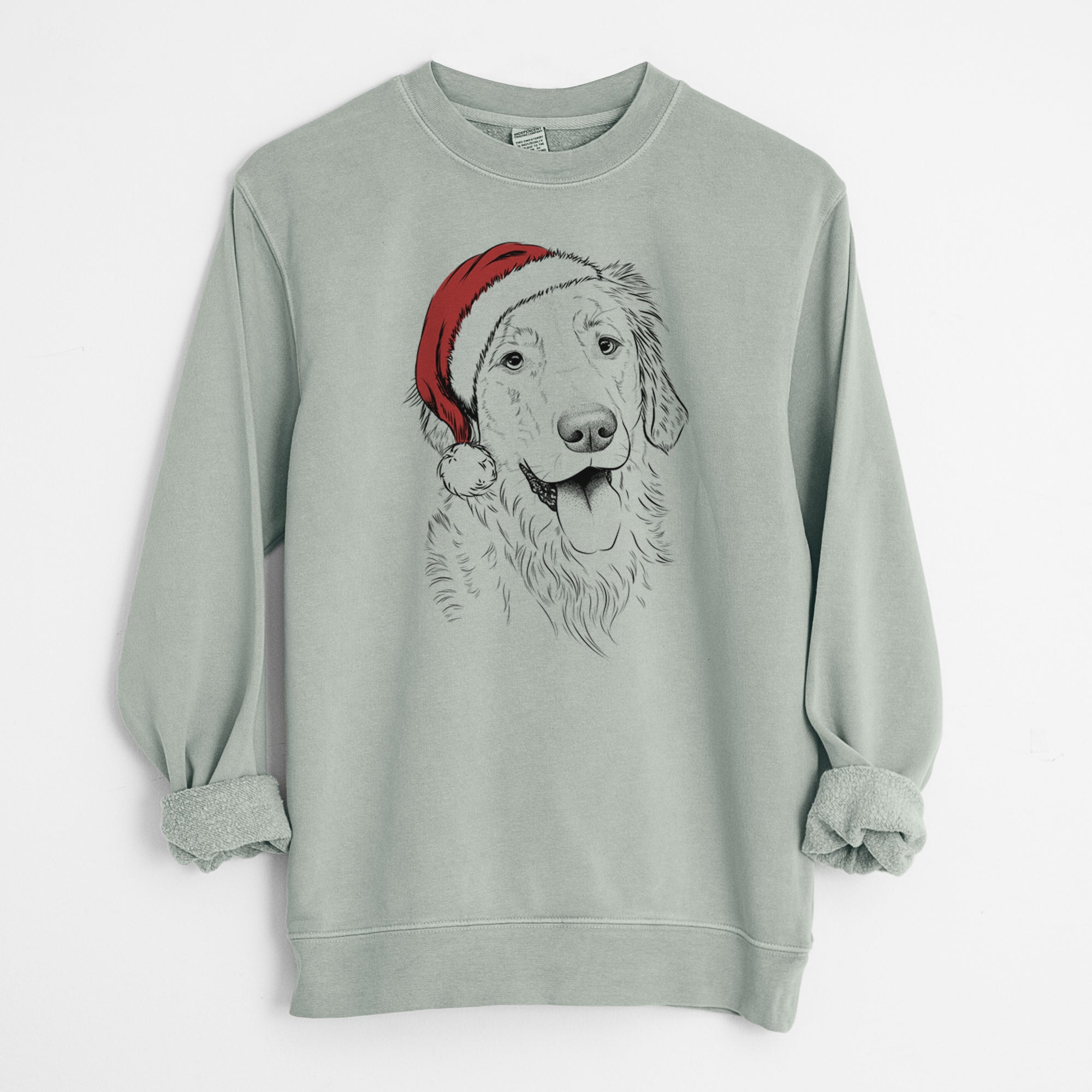 Santa Semba the Golden Retriever - Unisex Pigment Dyed Crew Sweatshirt