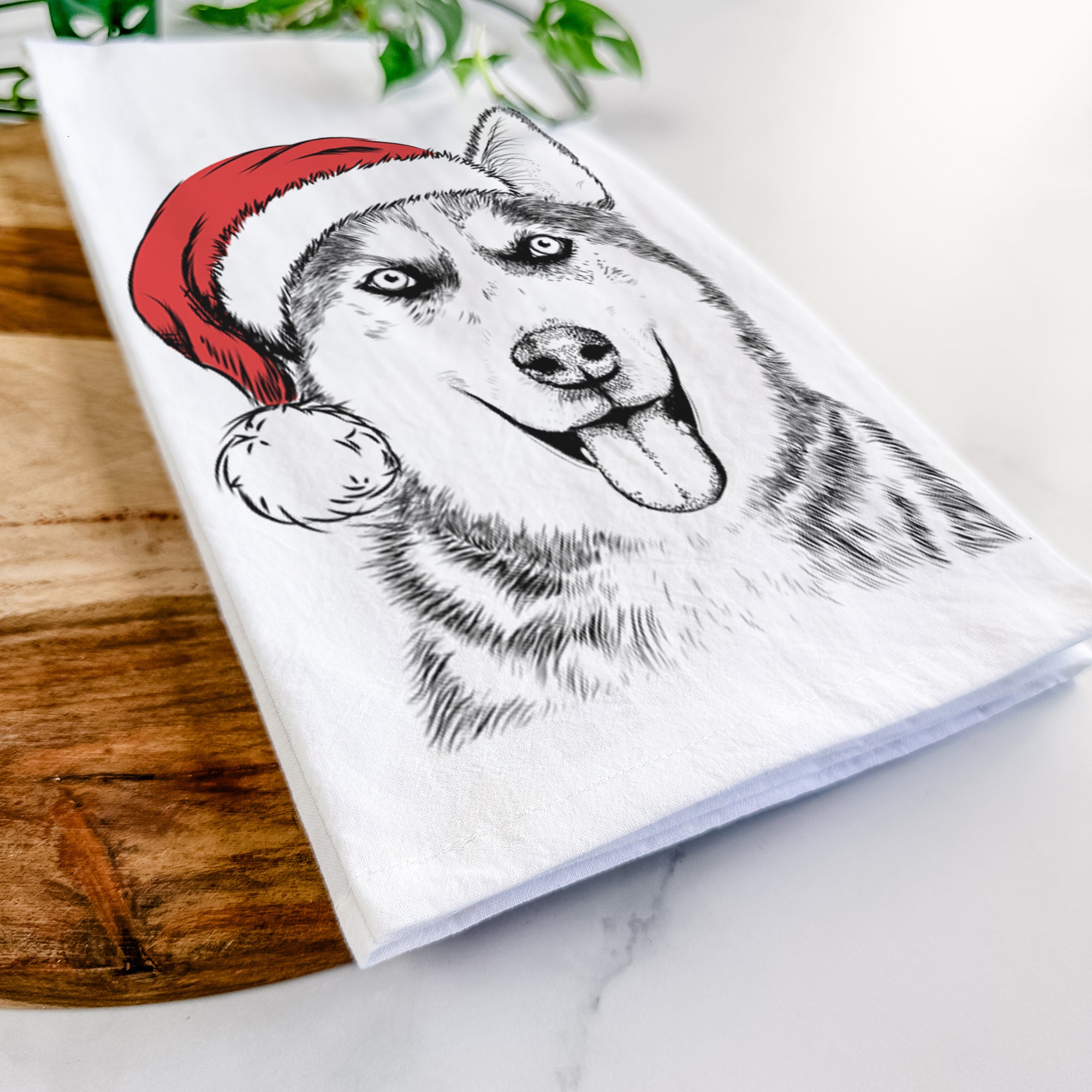 Sesi the Siberian Husky Tea Towel