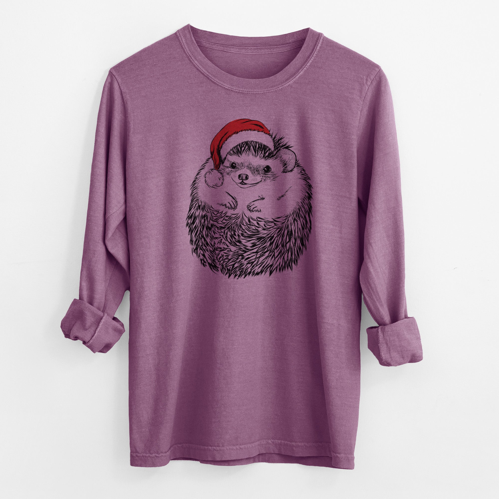 Santa Sid the Hedgehog - Men's Heavyweight 100% Cotton Long Sleeve