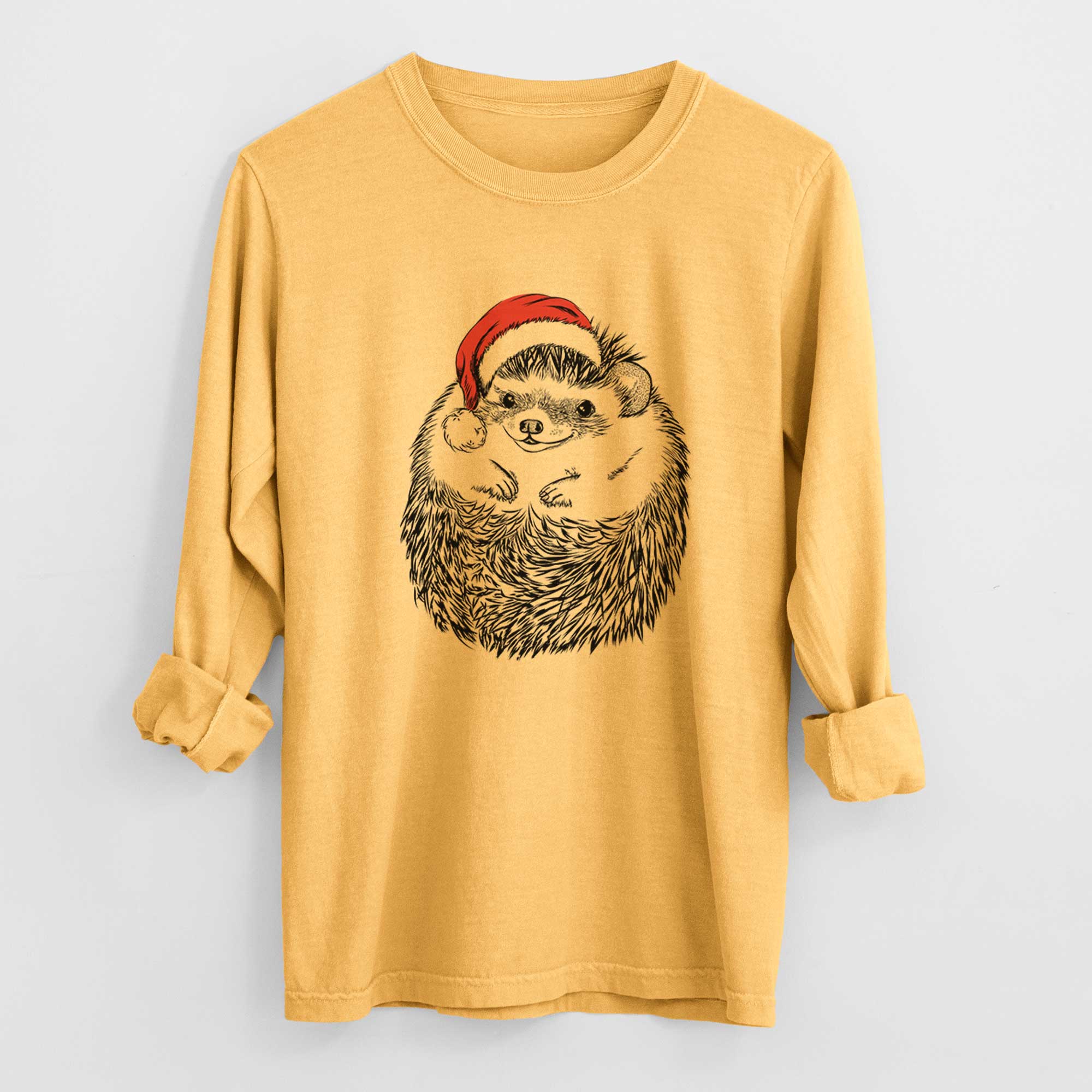 Santa Sid the Hedgehog - Men's Heavyweight 100% Cotton Long Sleeve