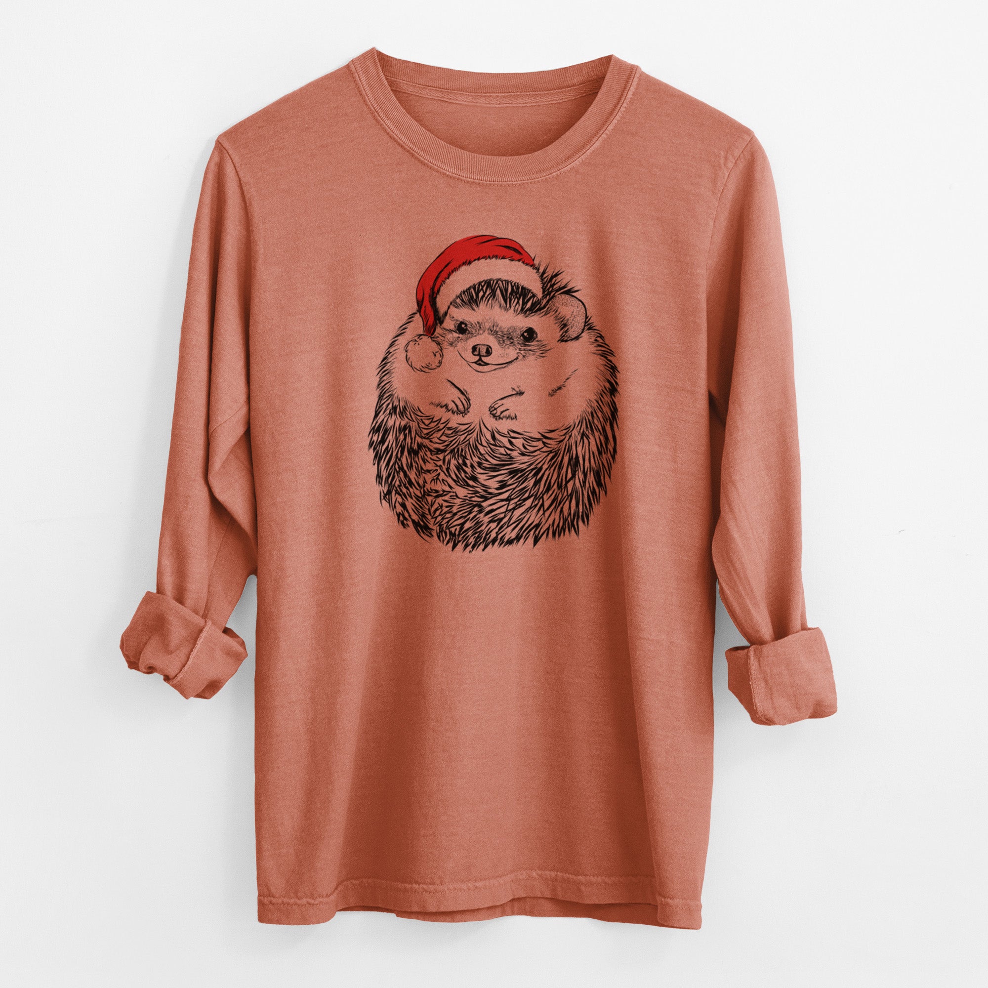 Santa Sid the Hedgehog - Men's Heavyweight 100% Cotton Long Sleeve