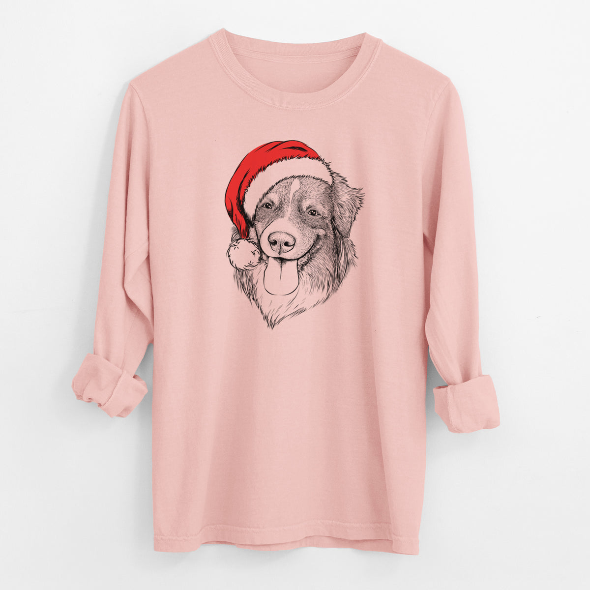 Santa Siena the Australian Shepherd - Men's Heavyweight 100% Cotton Long Sleeve