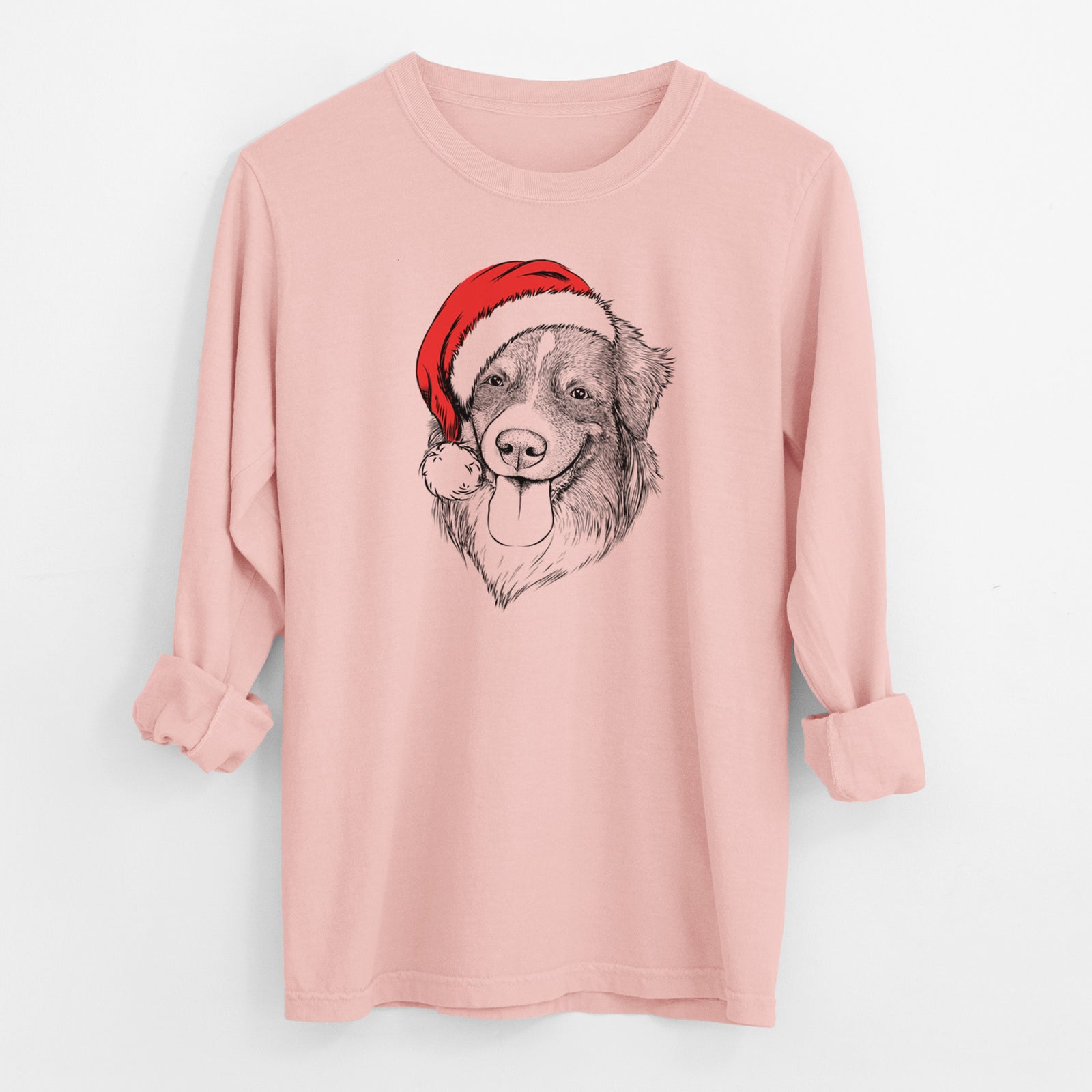 Santa Siena the Australian Shepherd - Men's Heavyweight 100% Cotton Long Sleeve