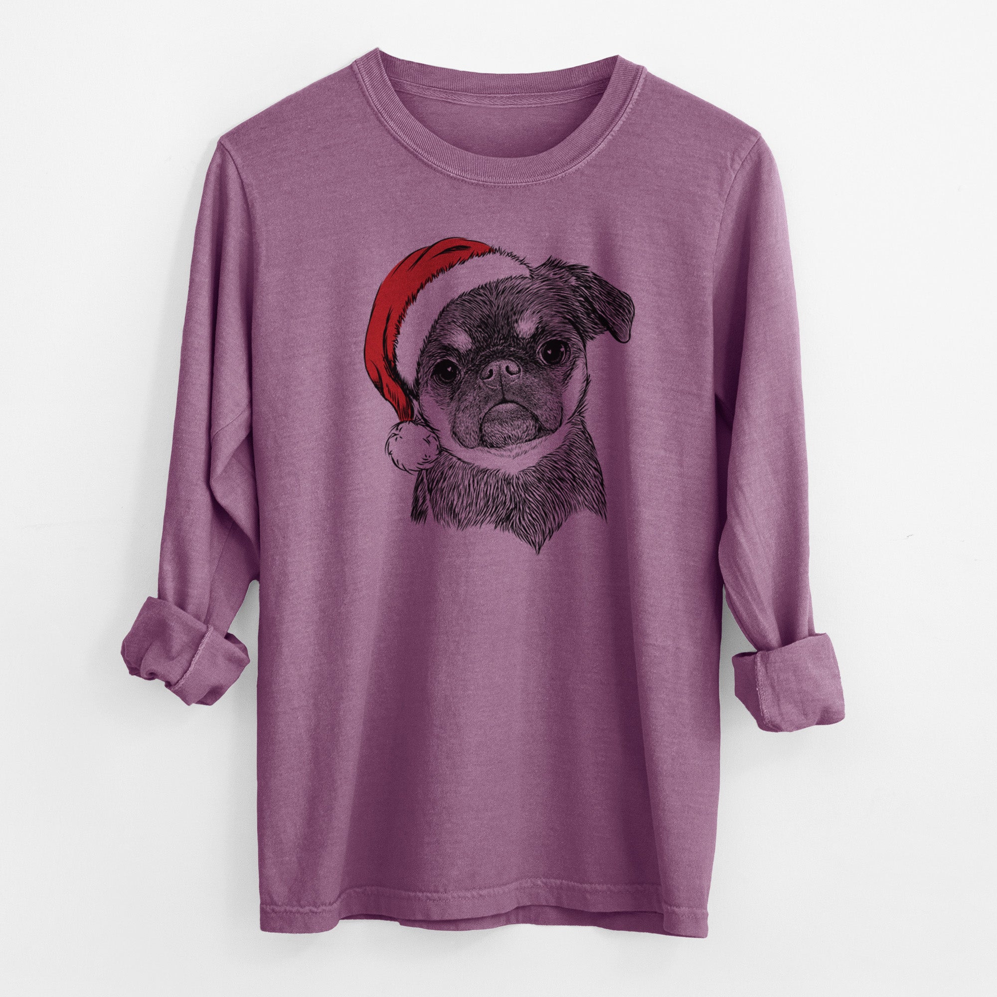 Santa Simone the Brussels Griffon - Men's Heavyweight 100% Cotton Long Sleeve