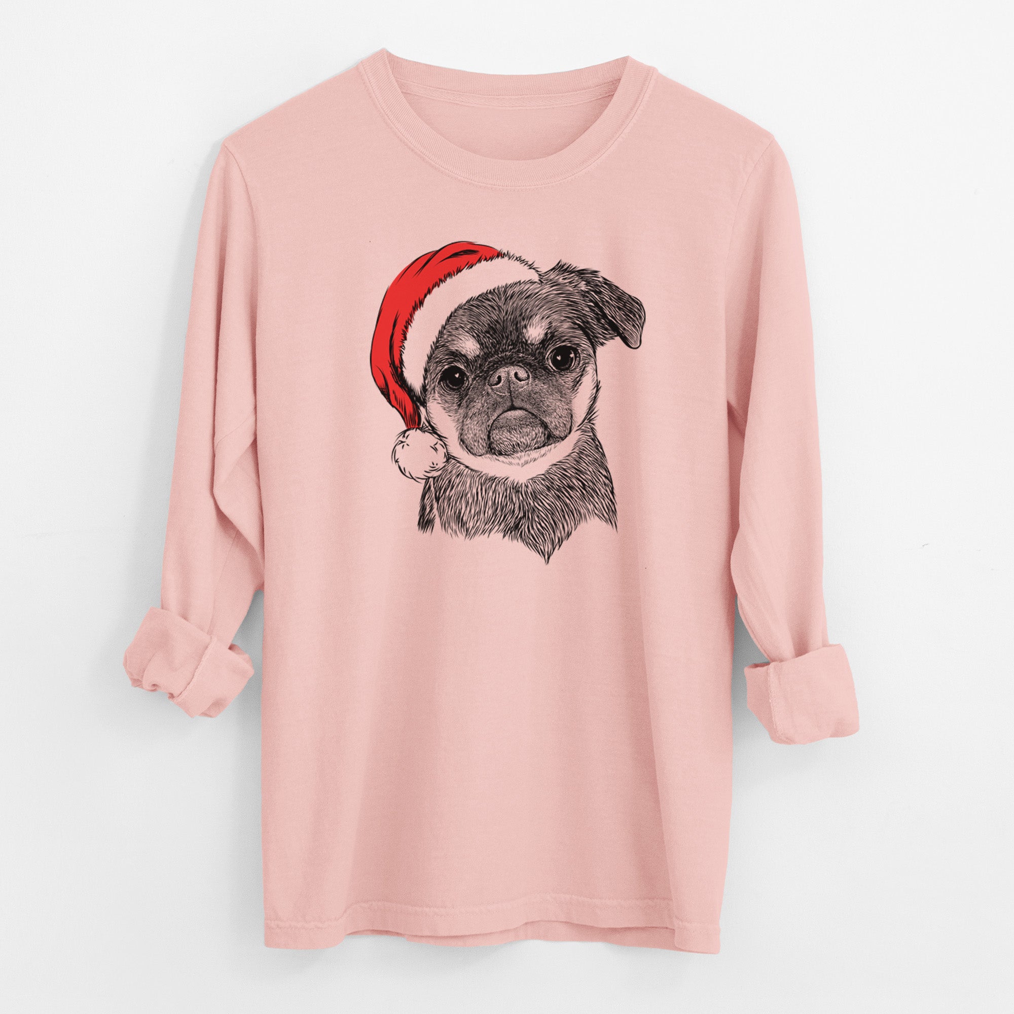 Santa Simone the Brussels Griffon - Men's Heavyweight 100% Cotton Long Sleeve