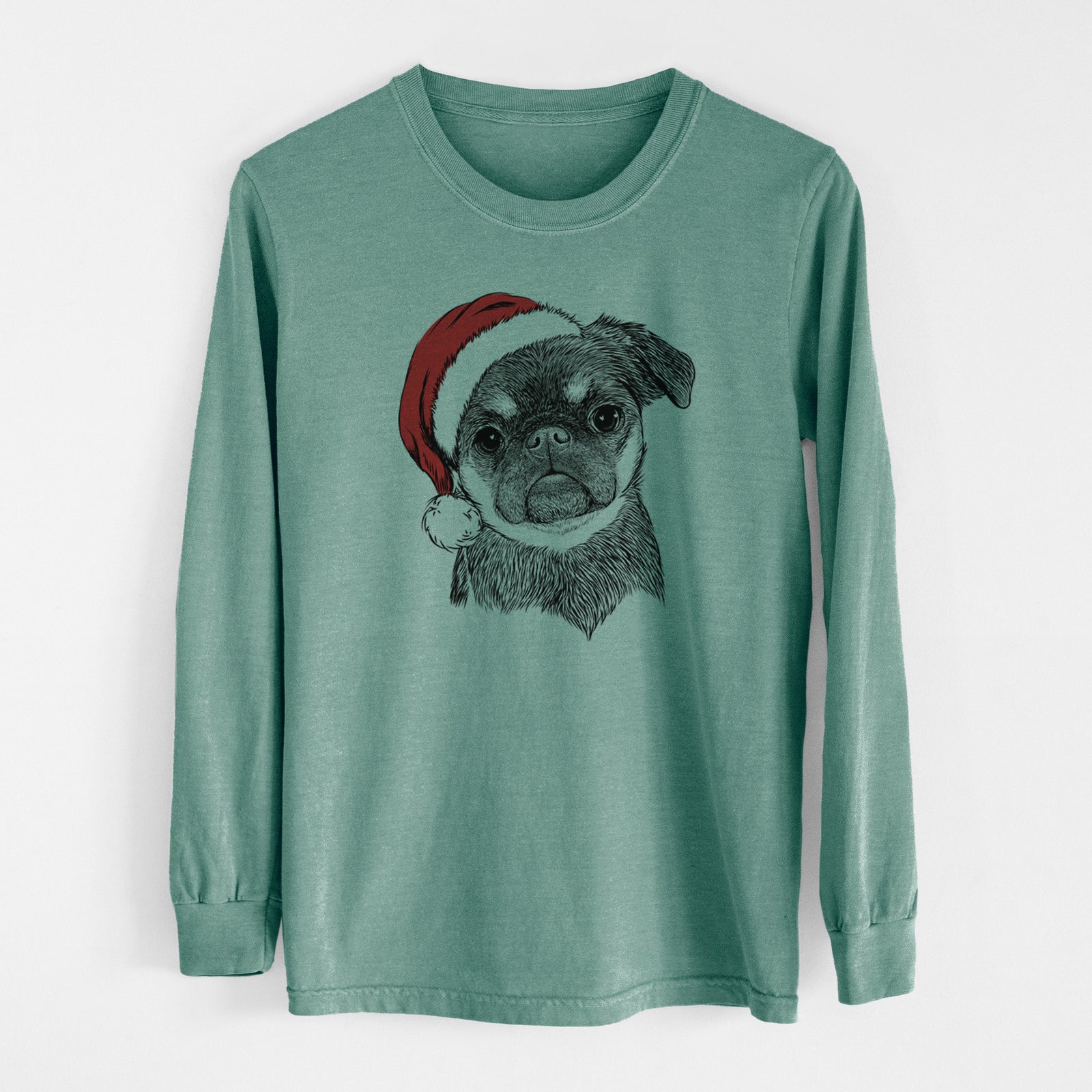 Santa Simone the Brussels Griffon - Men's Heavyweight 100% Cotton Long Sleeve