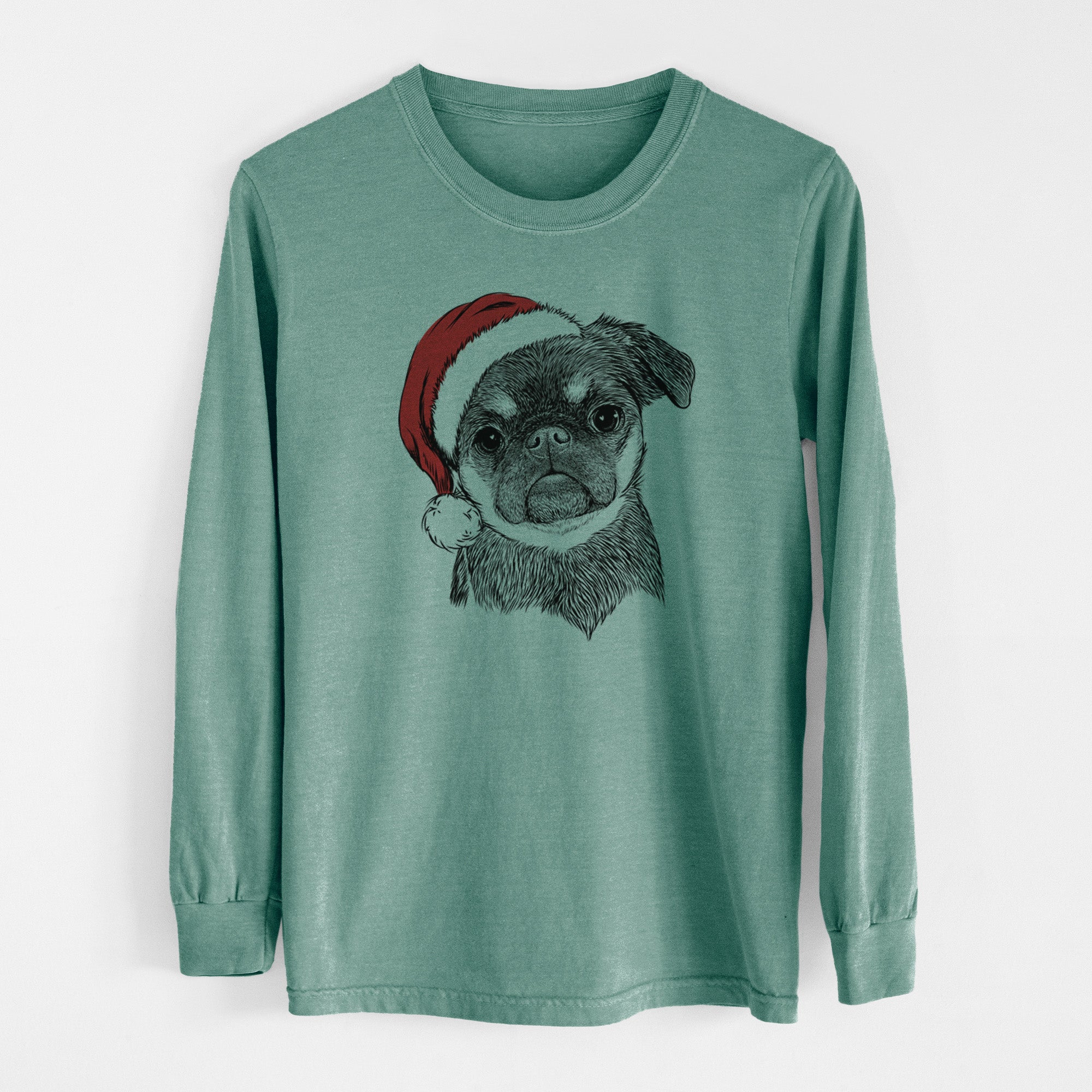 Santa Simone the Brussels Griffon - Men's Heavyweight 100% Cotton Long Sleeve