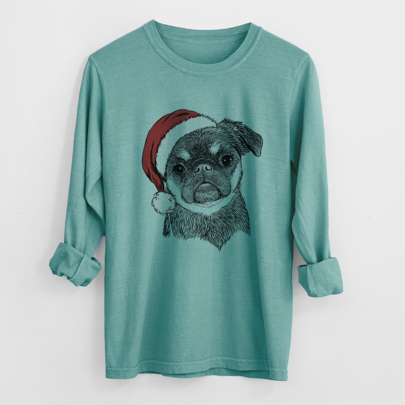 Santa Simone the Brussels Griffon - Men's Heavyweight 100% Cotton Long Sleeve
