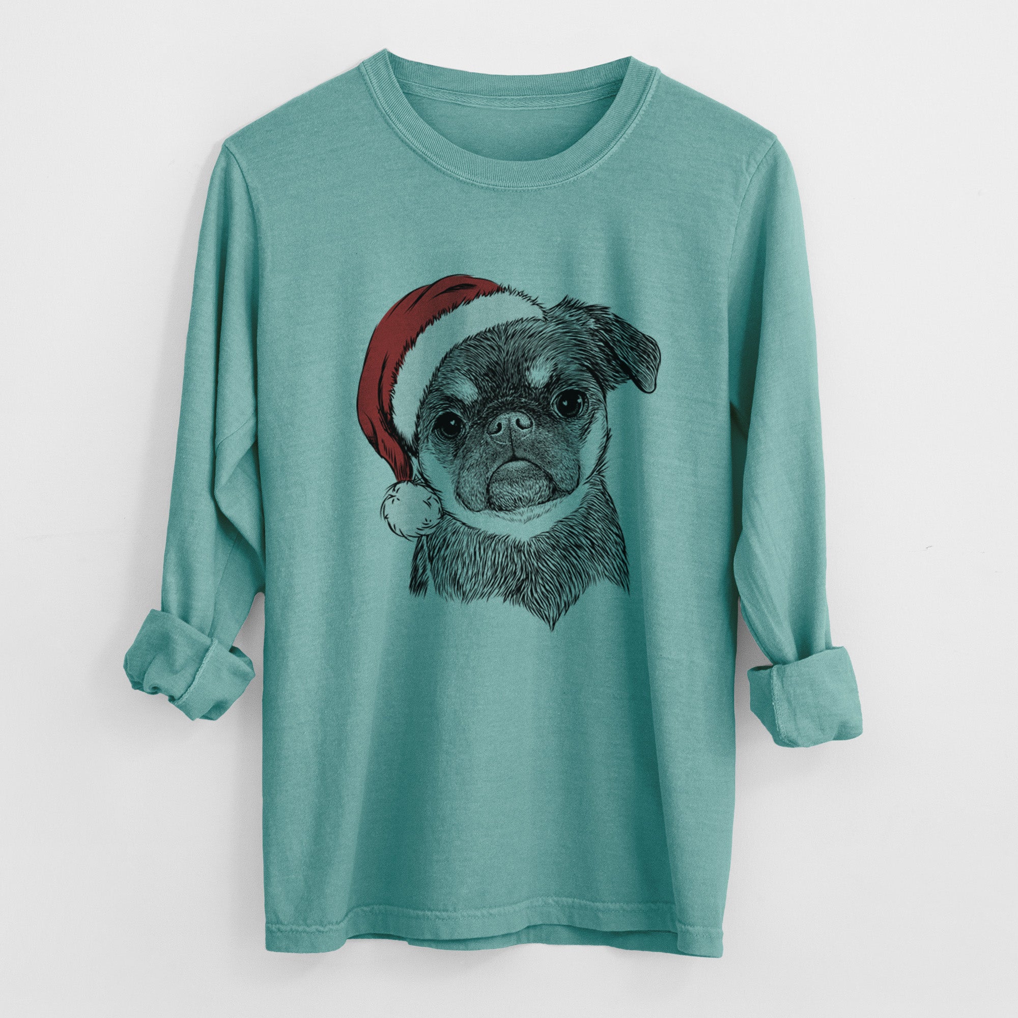 Santa Simone the Brussels Griffon - Men's Heavyweight 100% Cotton Long Sleeve