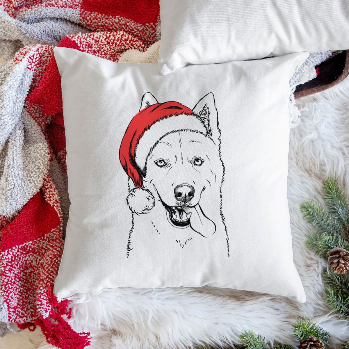 Sinatra the Siberian Husky - Throw Pillow Cover