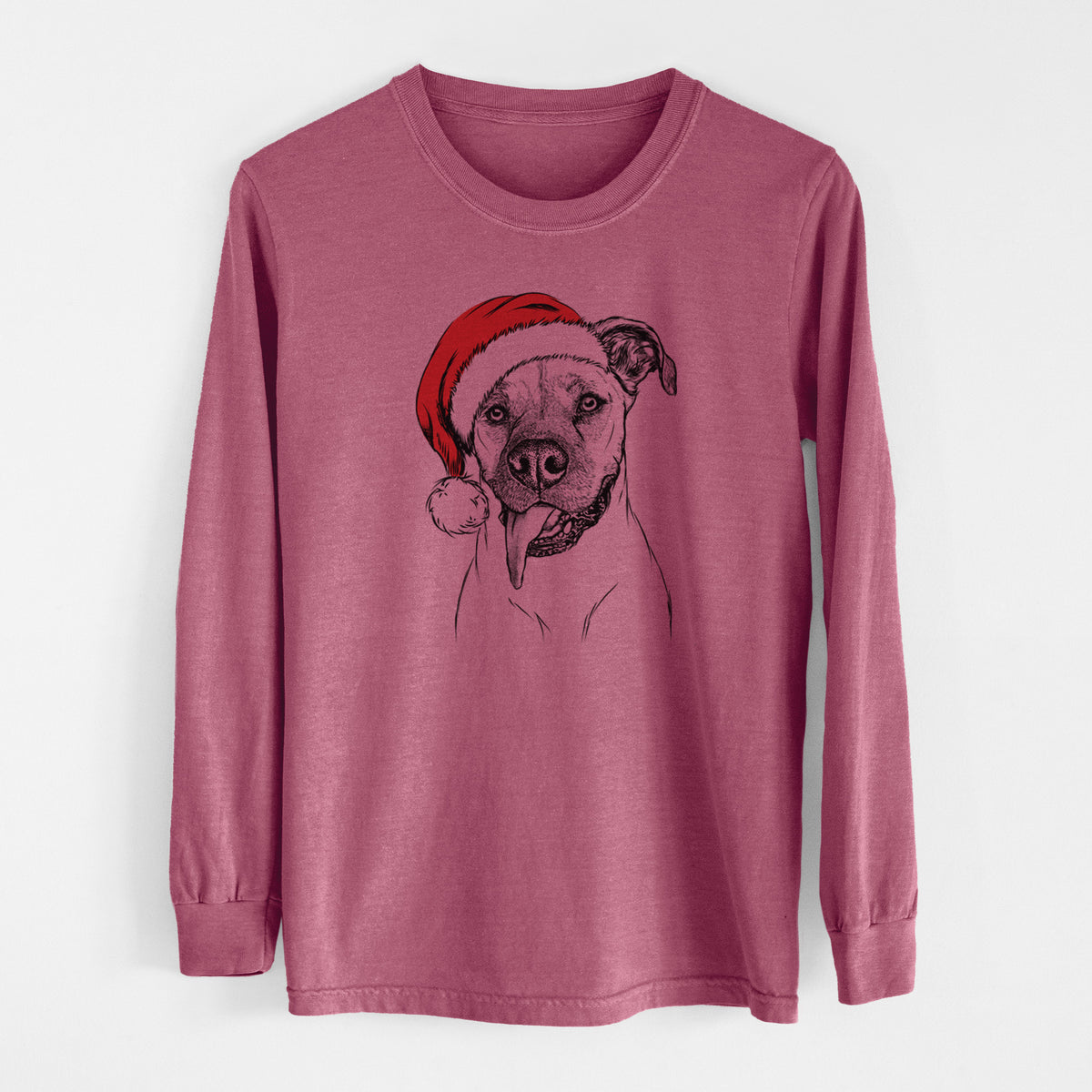 Santa Sir Jake the Boxer - Men's Heavyweight 100% Cotton Long Sleeve