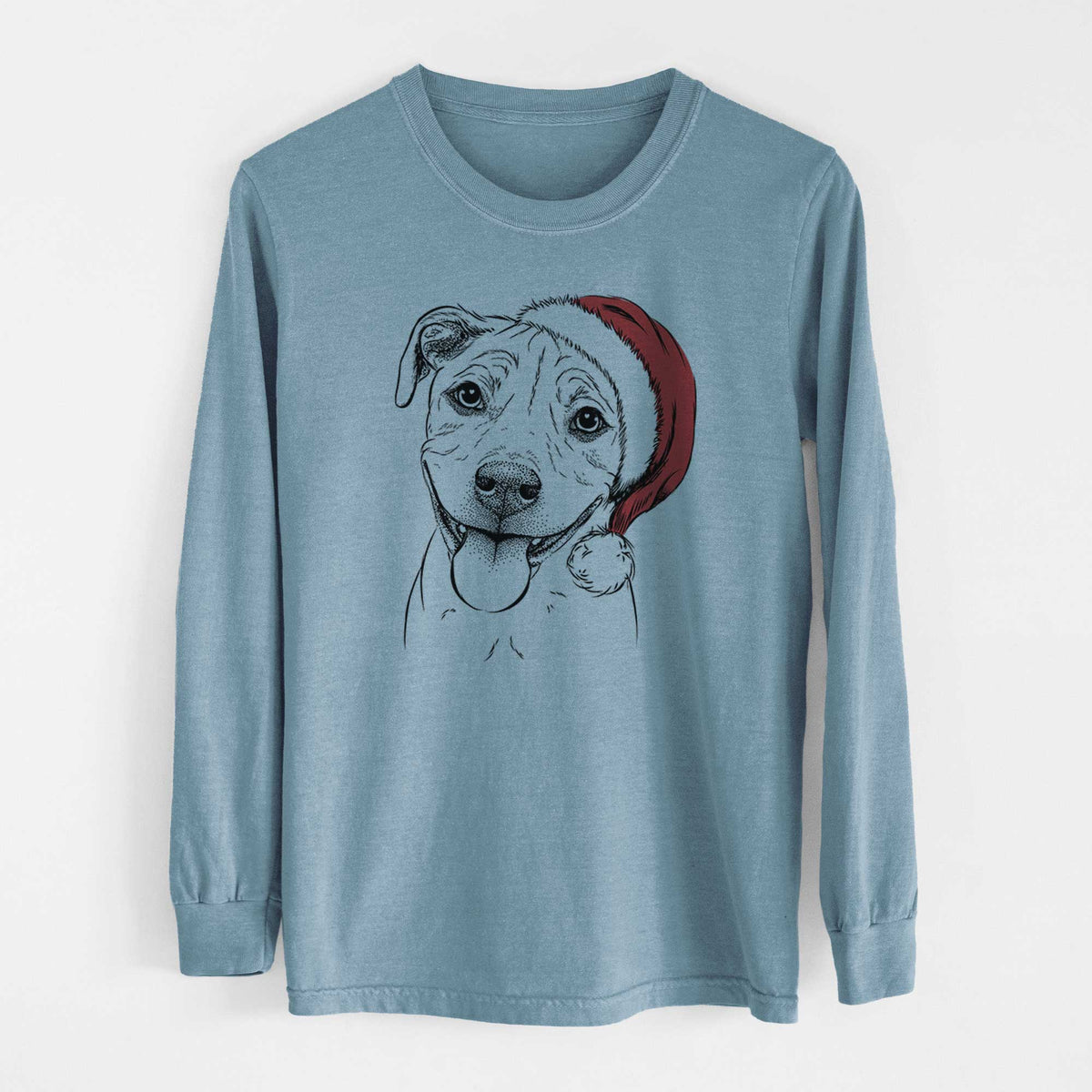 Santa Skye the Pitweiler - Men's Heavyweight 100% Cotton Long Sleeve