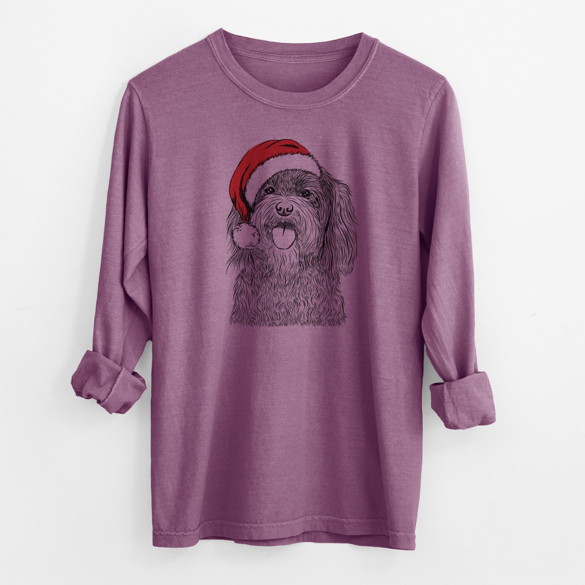 Santa Sophie the Havanese - Men's Heavyweight 100% Cotton Long Sleeve