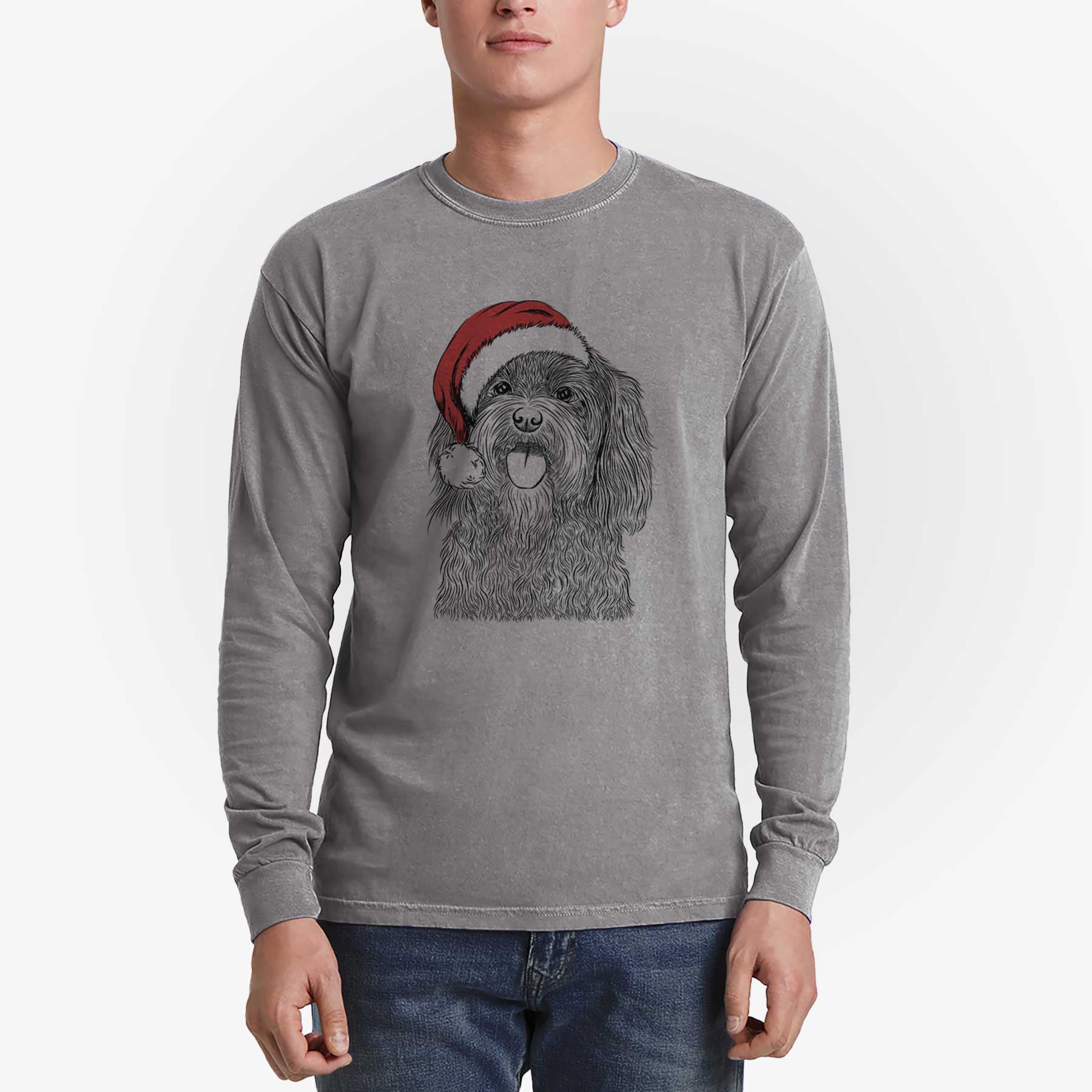 Santa Sophie the Havanese - Men's Heavyweight 100% Cotton Long Sleeve