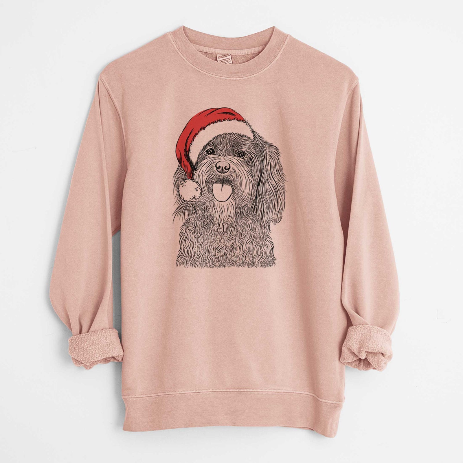Santa Sophie the Havanese - Unisex Pigment Dyed Crew Sweatshirt