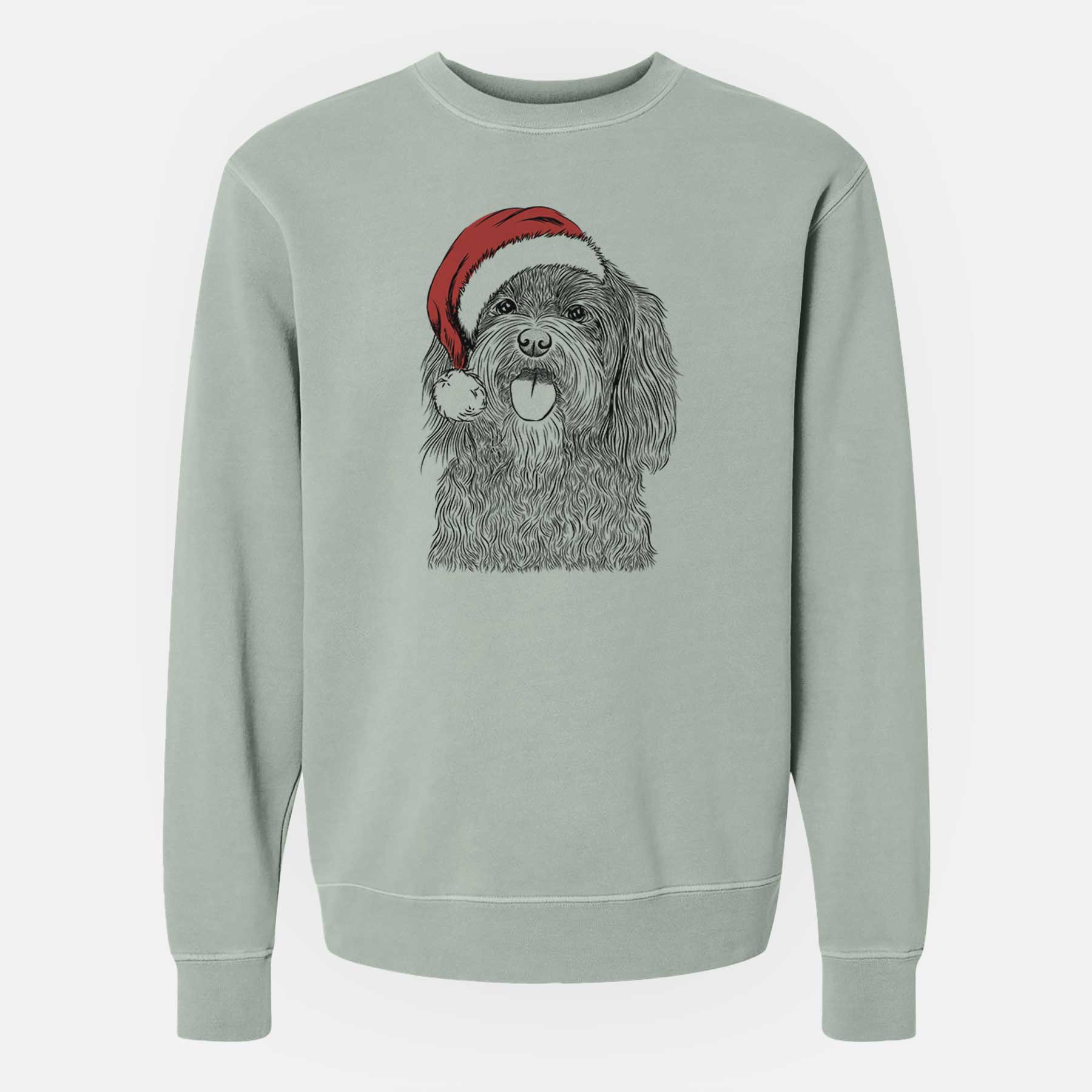 Santa Sophie the Havanese - Unisex Pigment Dyed Crew Sweatshirt