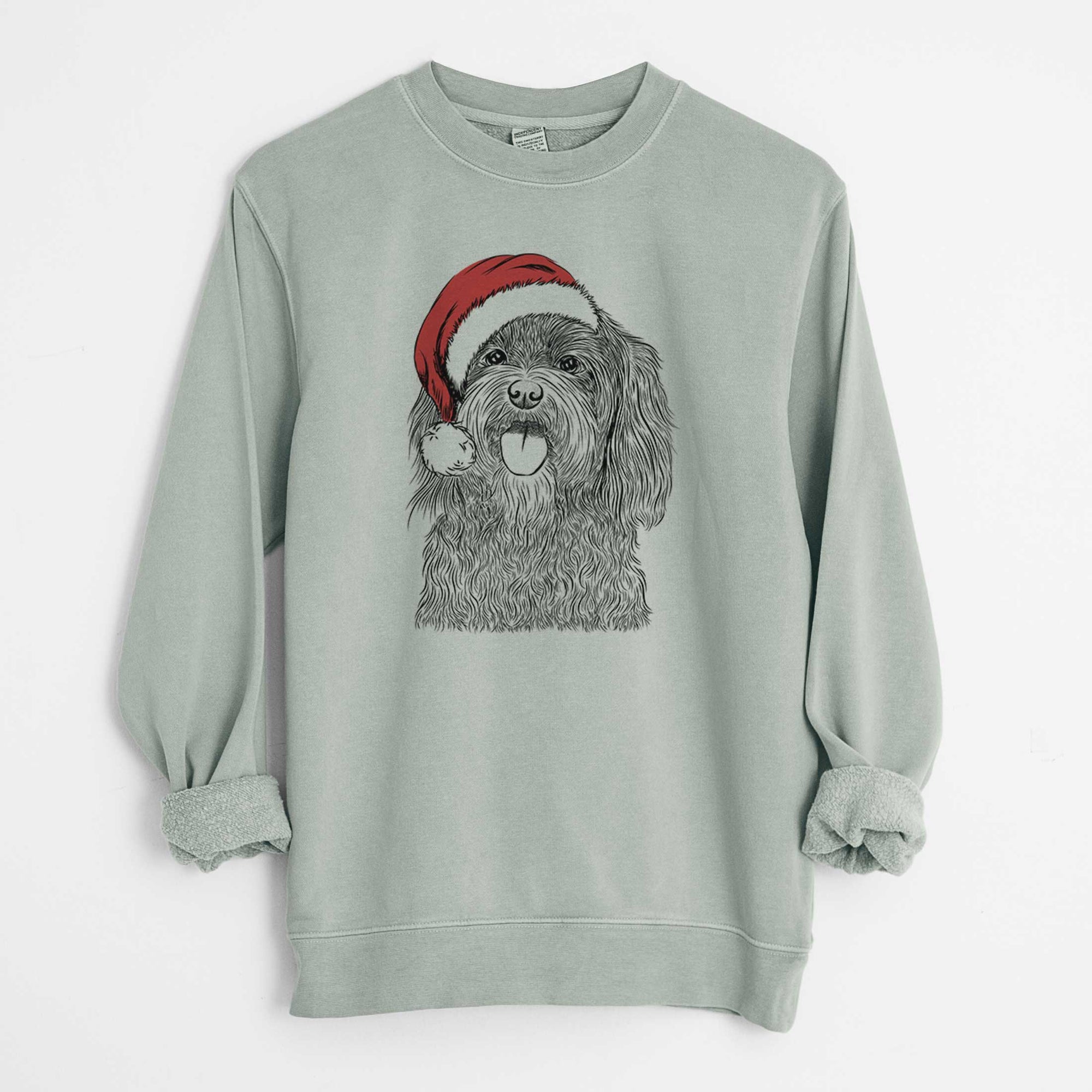 Santa Sophie the Havanese - Unisex Pigment Dyed Crew Sweatshirt