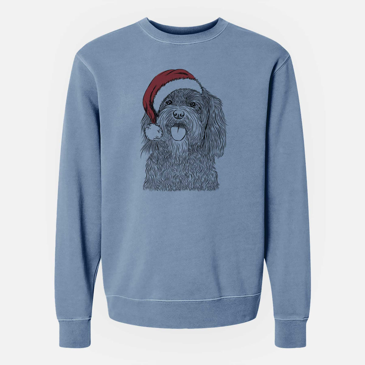Santa Sophie the Havanese - Unisex Pigment Dyed Crew Sweatshirt