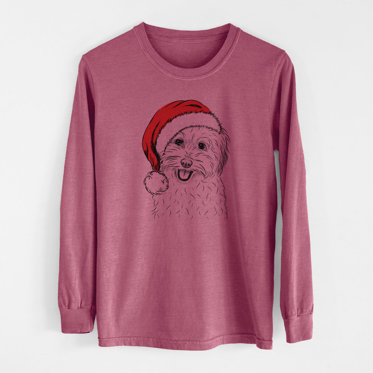 Santa Sophie Quinn the Havanese - Men&#39;s Heavyweight 100% Cotton Long Sleeve